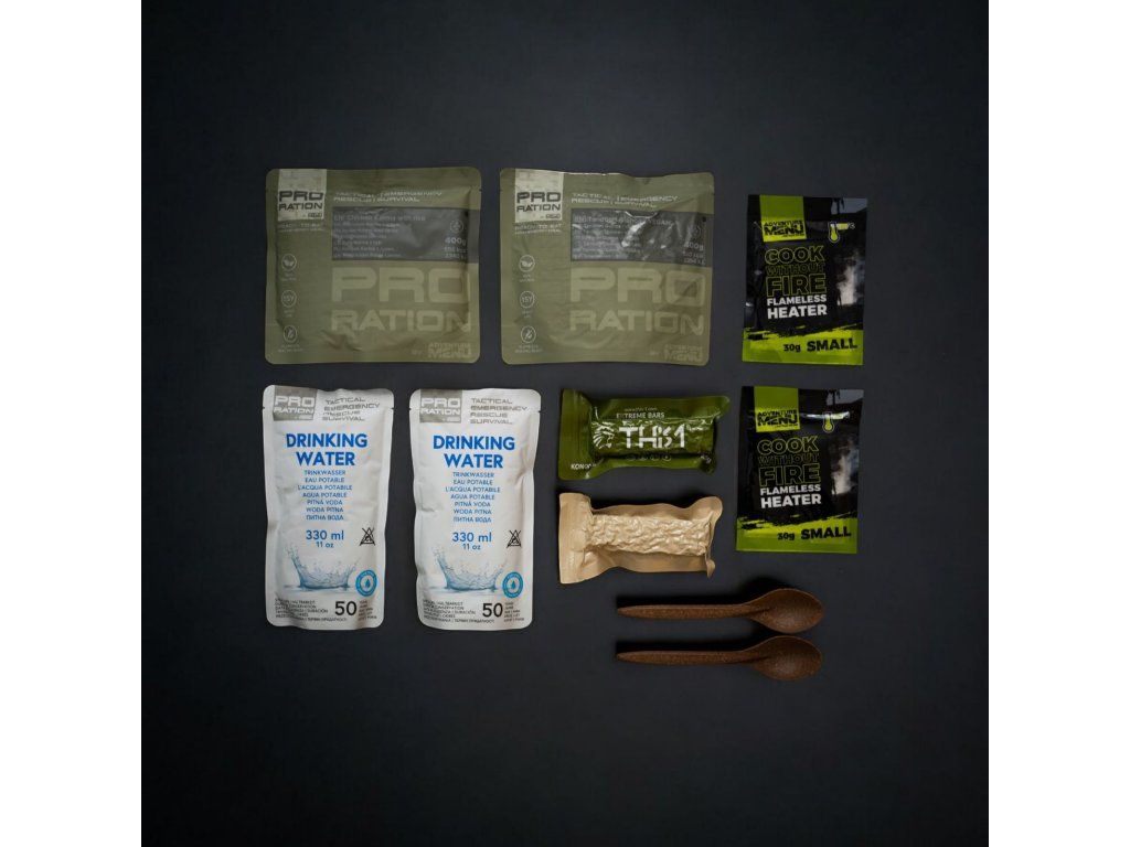 Pro-ration Emergency Food/Water Pack Menu V, rød pose (2)
