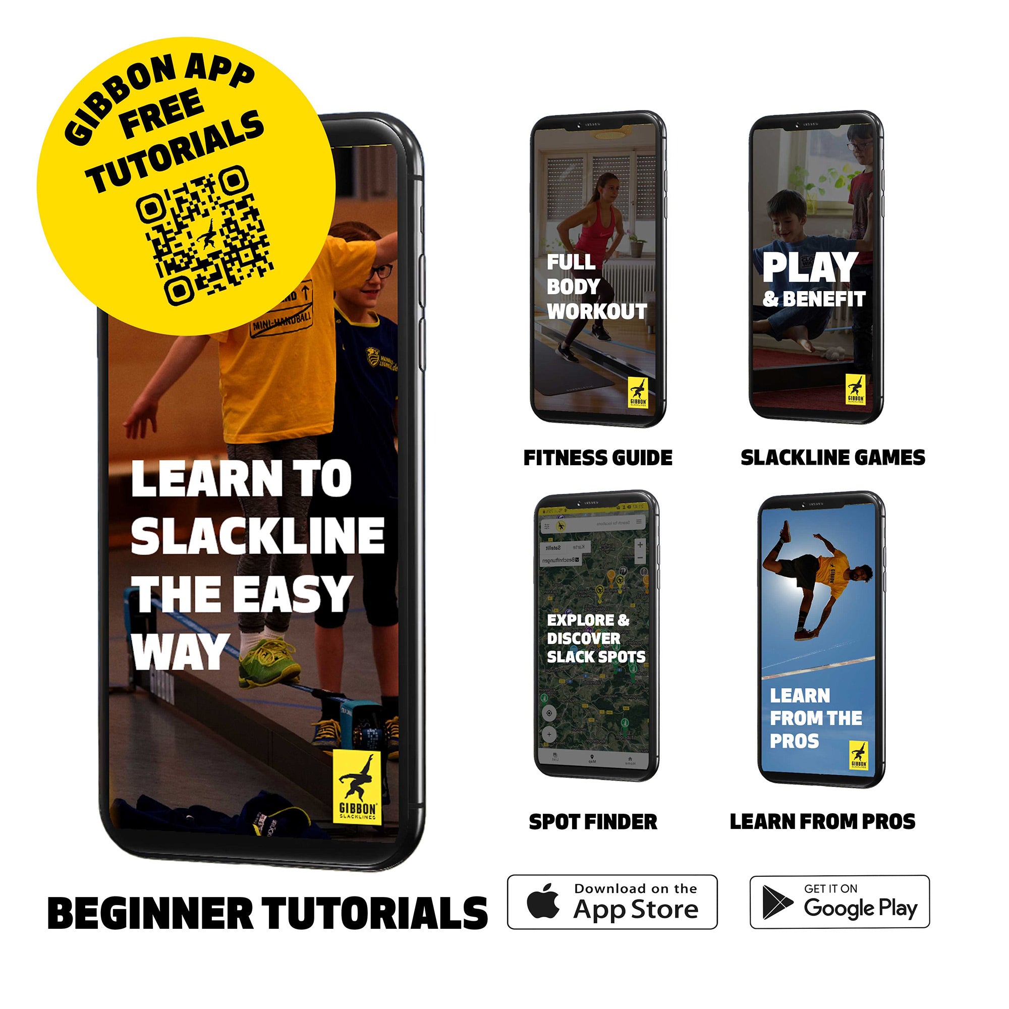 Gibbon - Slackline-Set Classicline Xl - Yellow