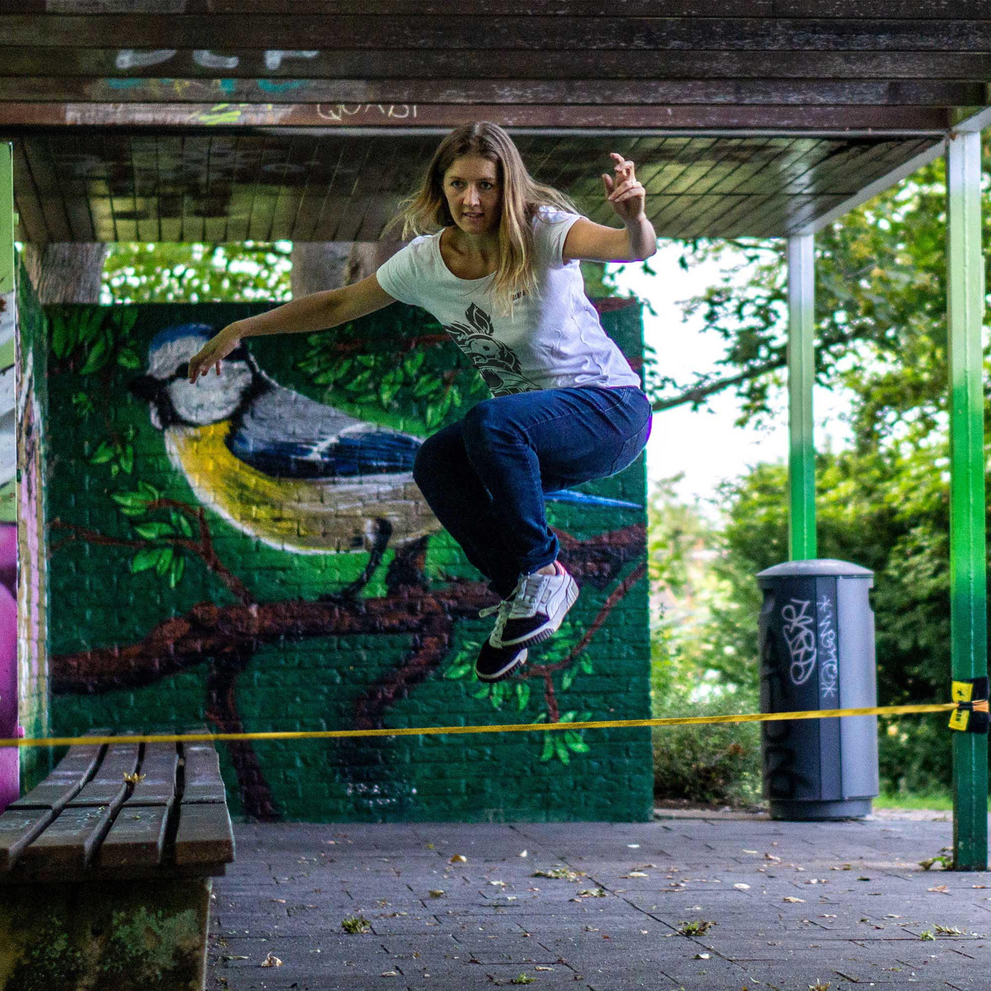 Gibbon - Slackline-Set Bananalama Xl Treewear Set - Blue/Yellow