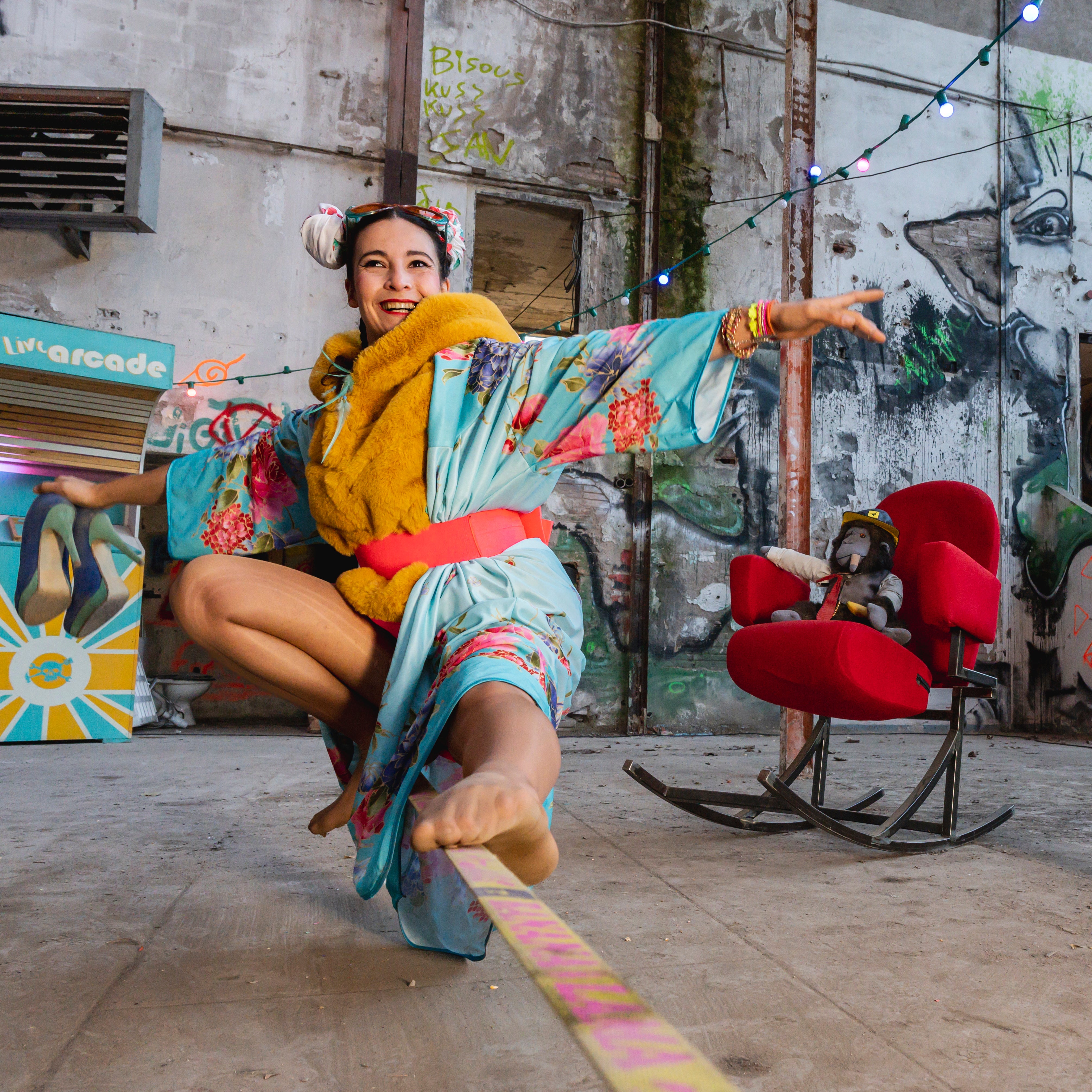 Gibbon - Slackline-Set Bananalama Treewear Set - Blue/Yellow