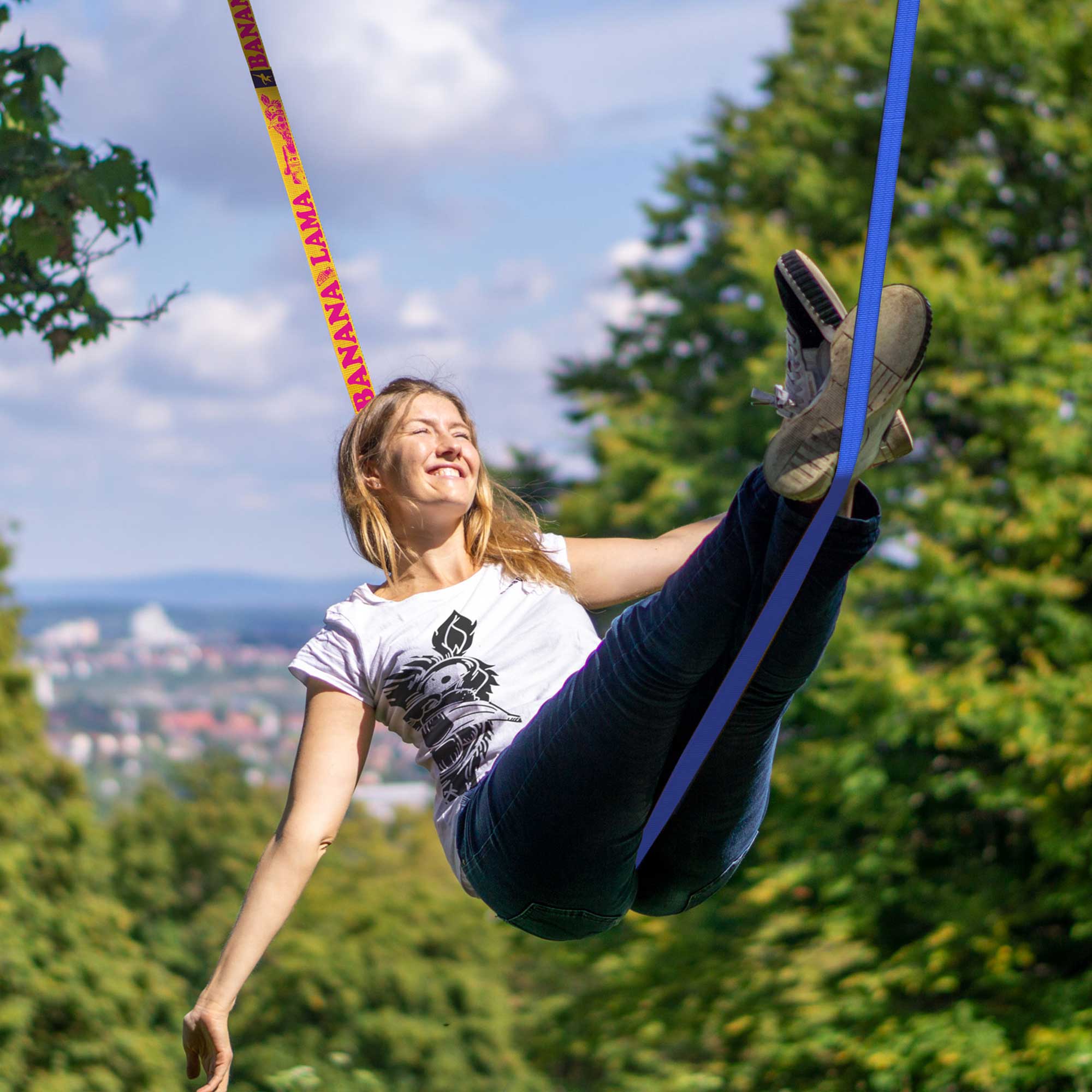 Gibbon - Slackline-Set Bananalama Treewear Set - Blue/Yellow