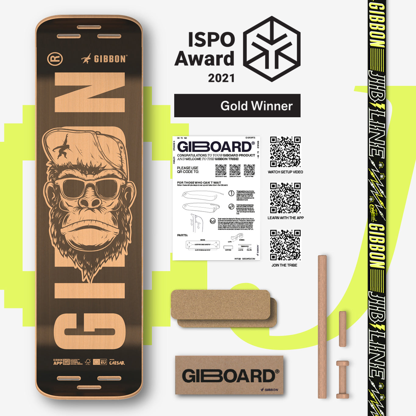Gibbon - Giboard Set Caesar Jib - Midnight Black
