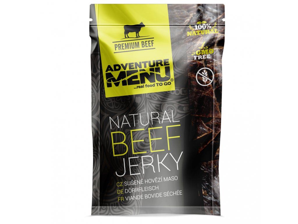 Adventure Menu Oksekød jerky, tørret kød, sort emballage