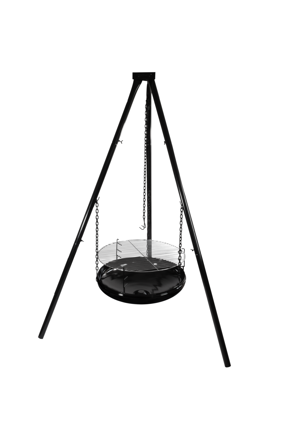 Hallmark bålfad Black 170 cm på ben med grillrist, sort