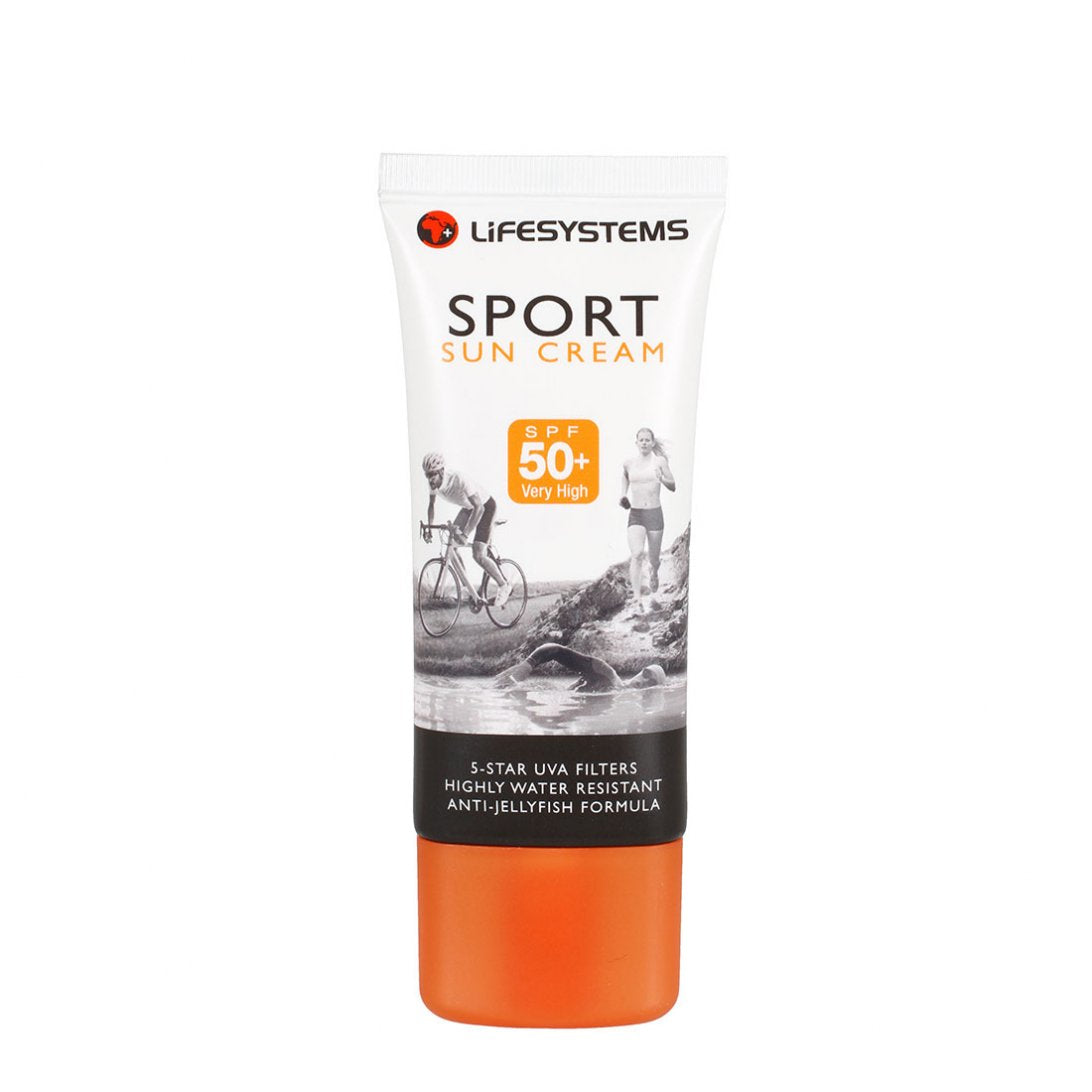 LifeSystems Sport SPF50+ solcreme, hvid/orange