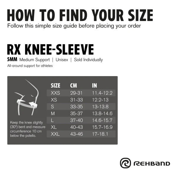Rehband - RX Knee Sleeve 5mm - Carbon Black