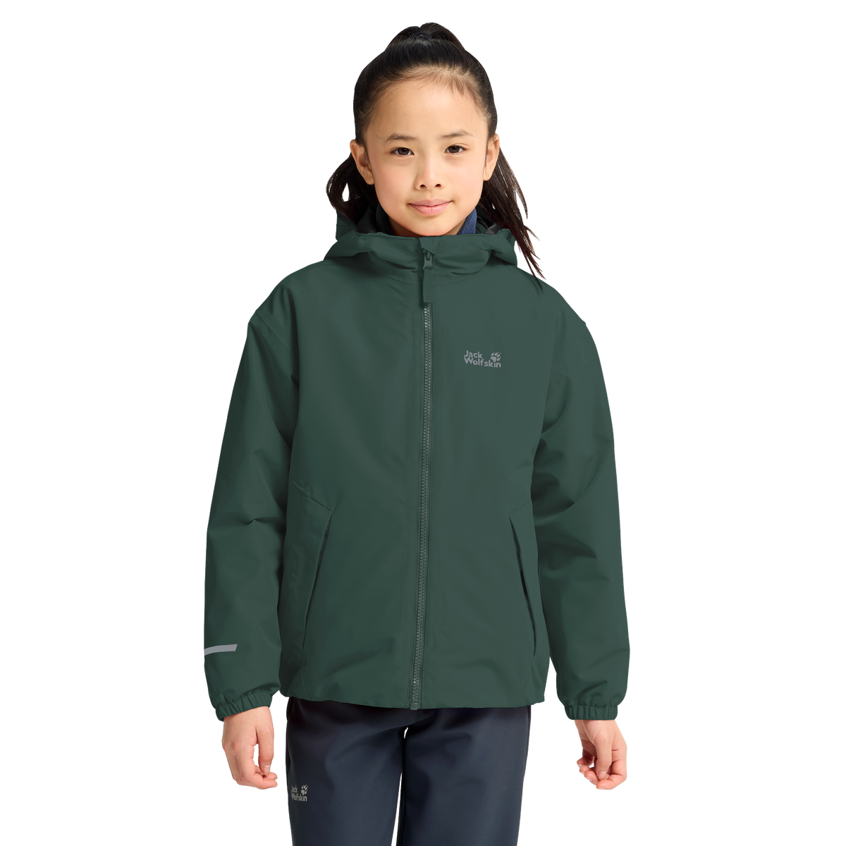 Jack Wolfskin Iceland 3-i-1 børnejakke i mørkegrøn (3)