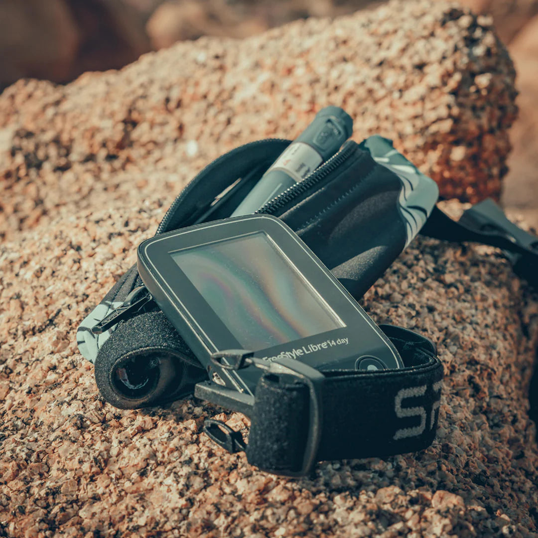 SPIbelt - Løbebælte Diabetic - Black/Black Zipper