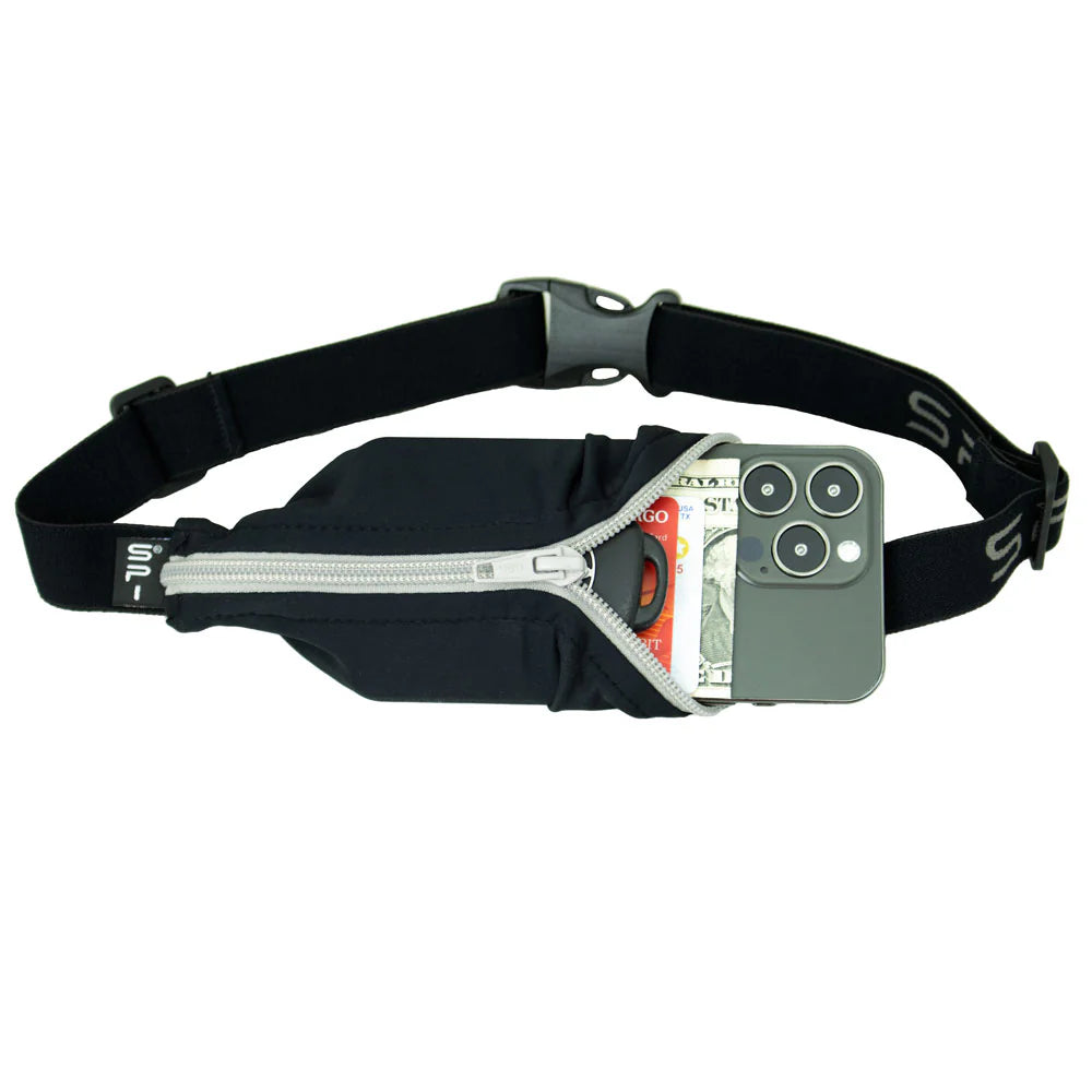 SPIbelt - Løbebælte Original Pocket Belt - Black/Titanium Zipper