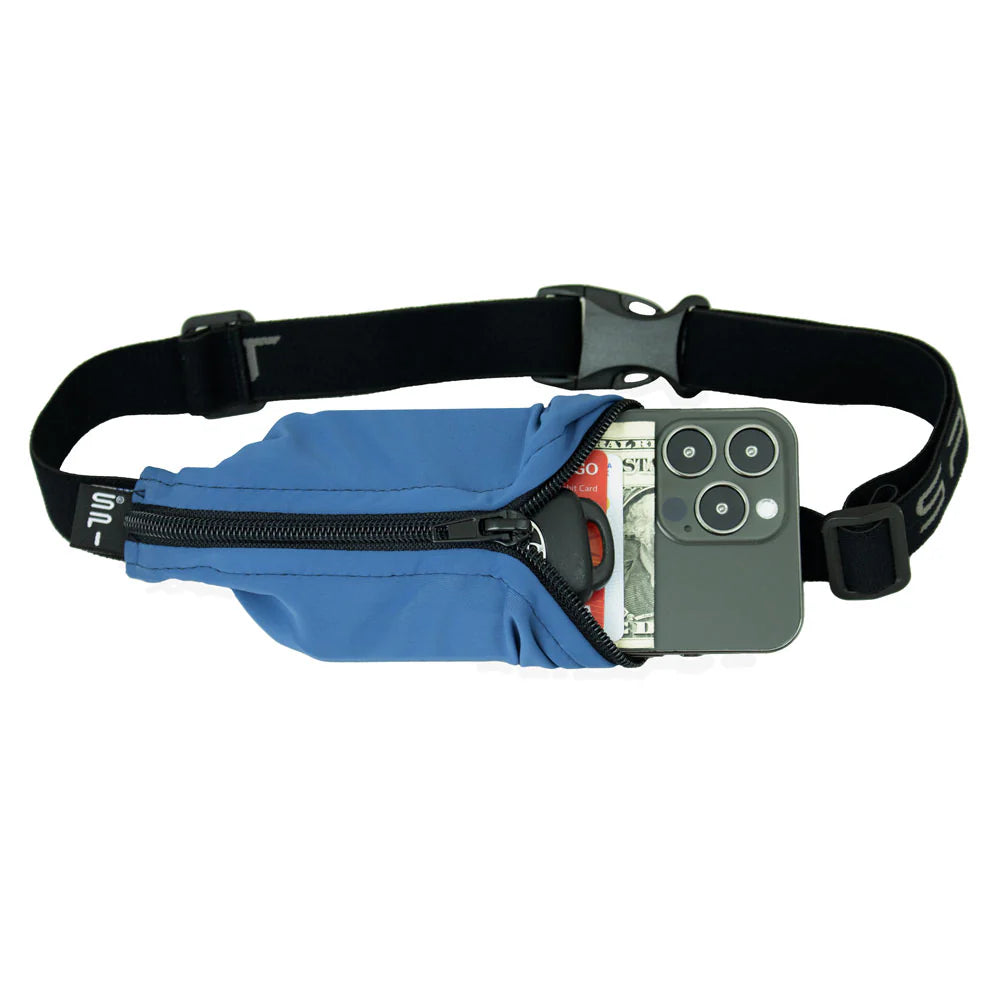 SPIbelt - Løbebælte Original Pocket Belt - Steel Blue/Black Zipper