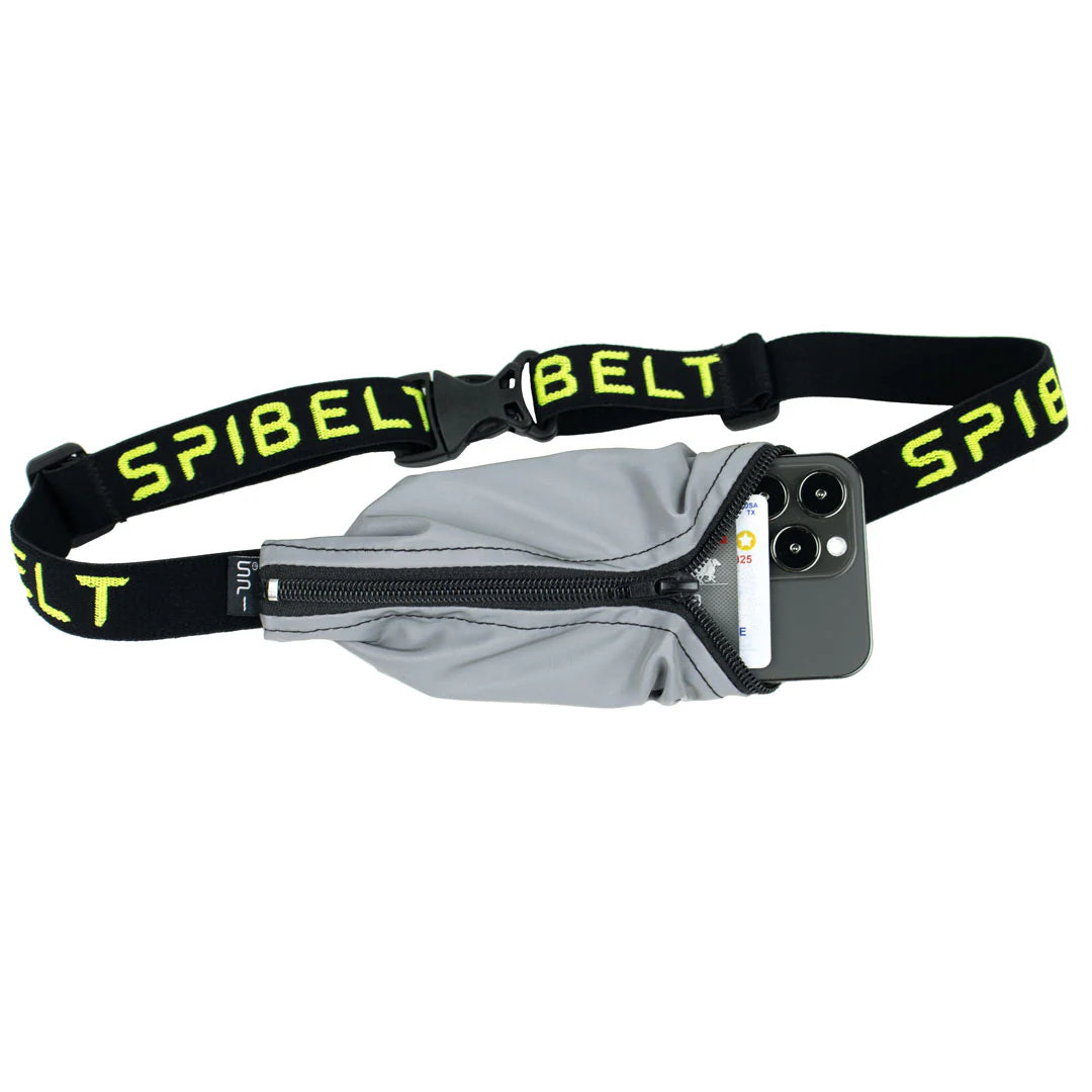 SPIbelt - Løbebælte Large Pocket Reflective- Black/Black Zipper Logo Band
