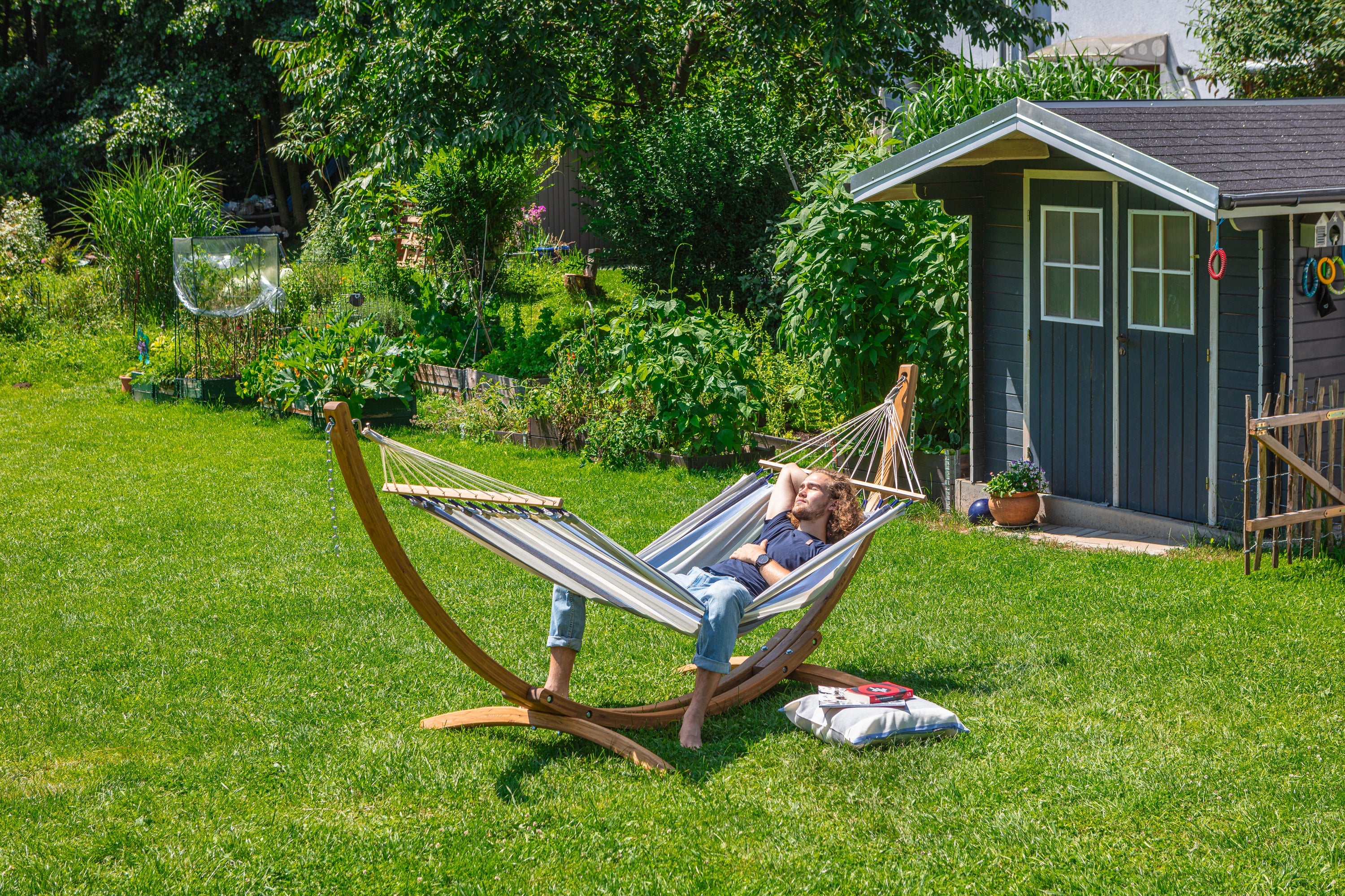 LA SIESTA® - Alisio Single-hængekøje med tværpind outdoor - Sea Salt