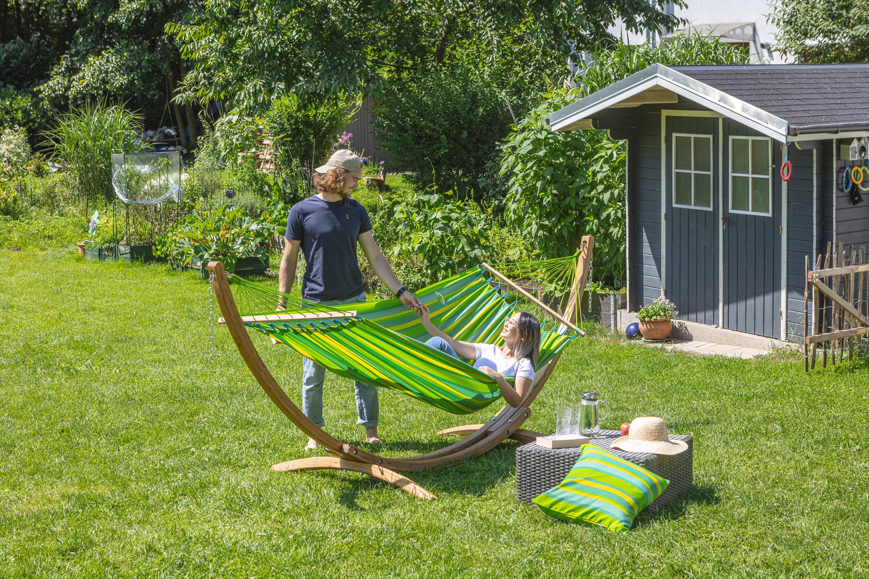 LA SIESTA® - Alisio Single-hængekøje med tværpind outdoor - Lime