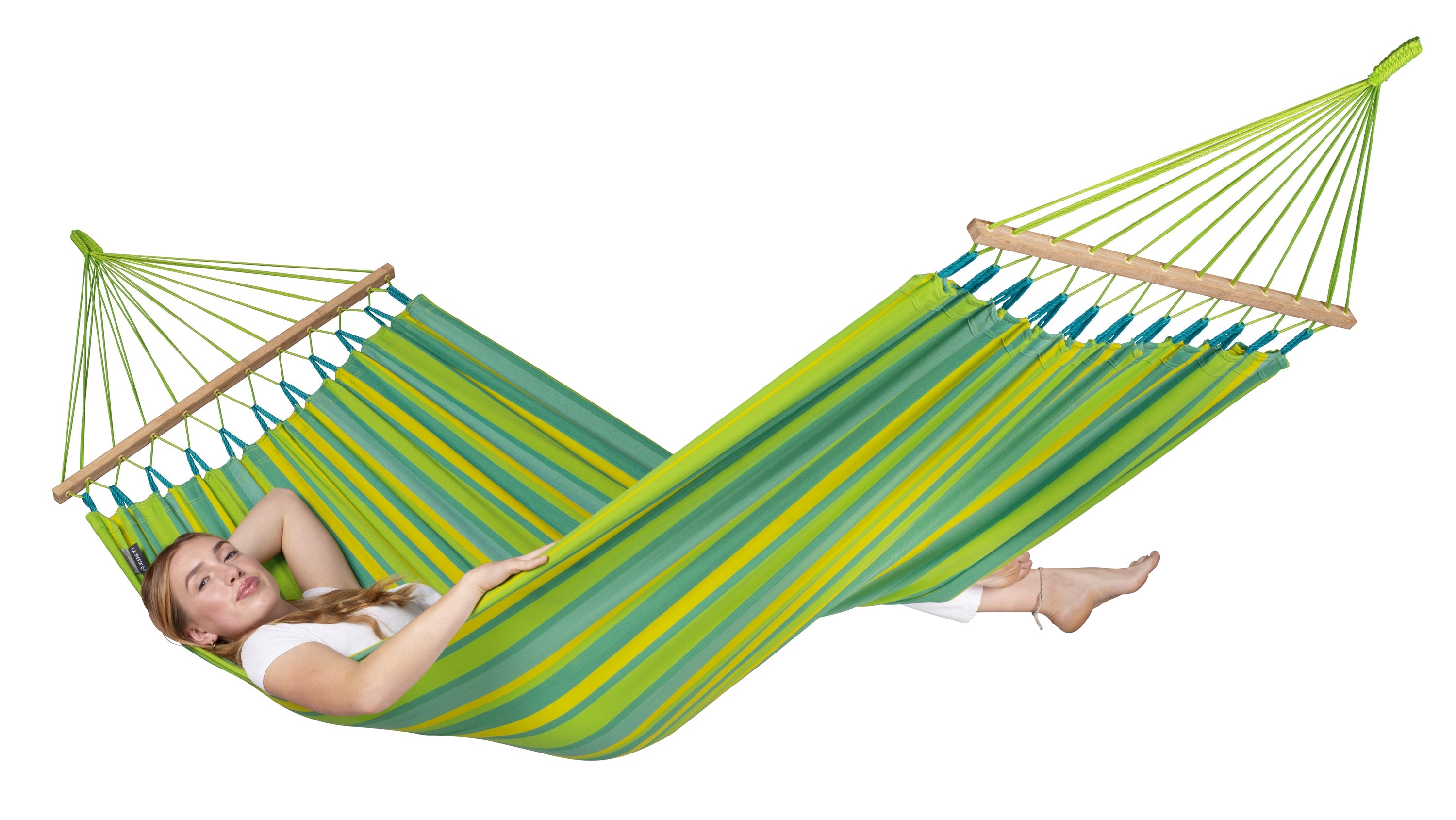 LA SIESTA® - Alisio Single-hængekøje med tværpind outdoor - Lime
