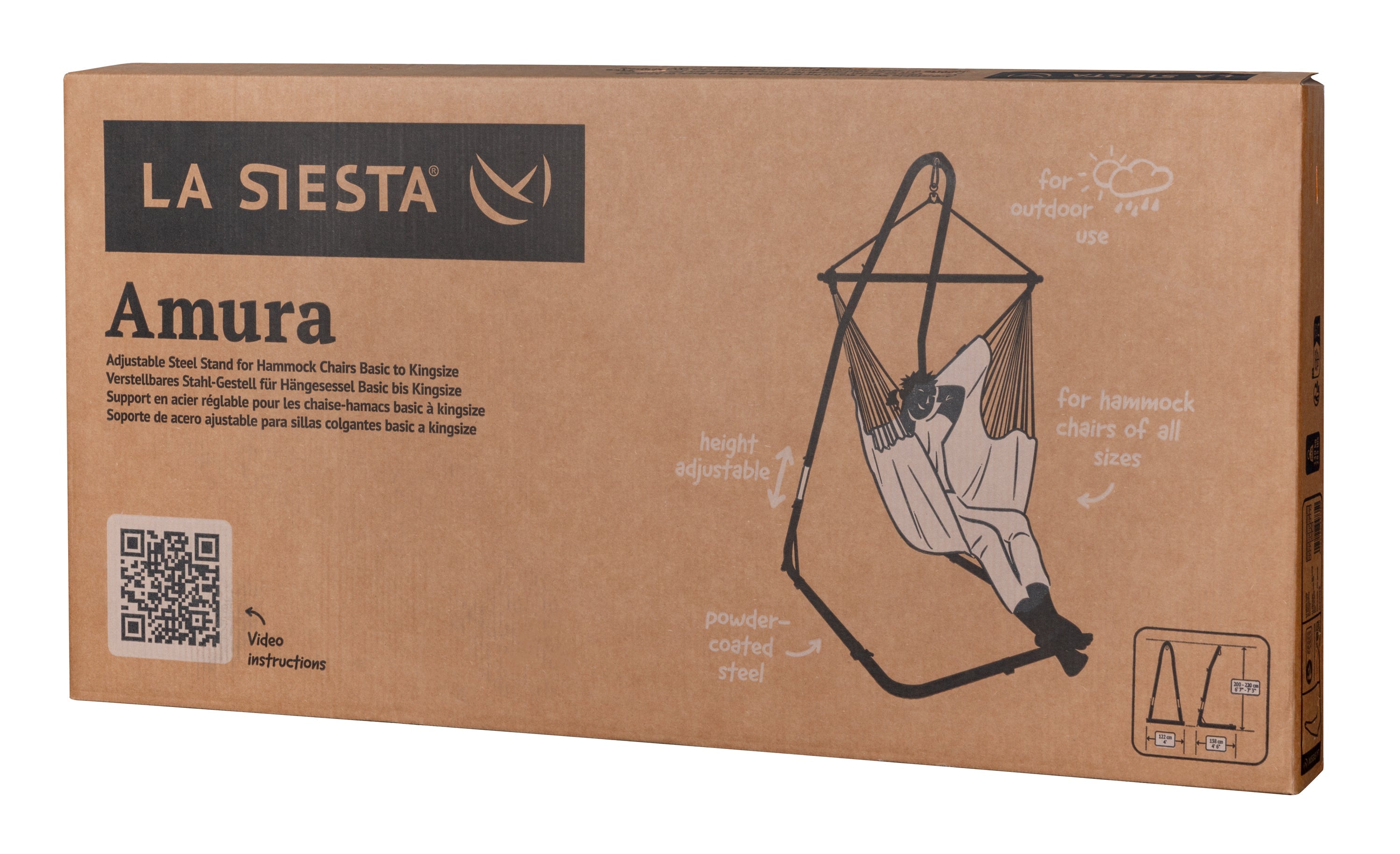LA SIESTA® - Amura stativ til basic- til kingsize-hængestole  - Anthracite