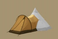 Tentipi absid Comfort CP til Nordic tipi i beige