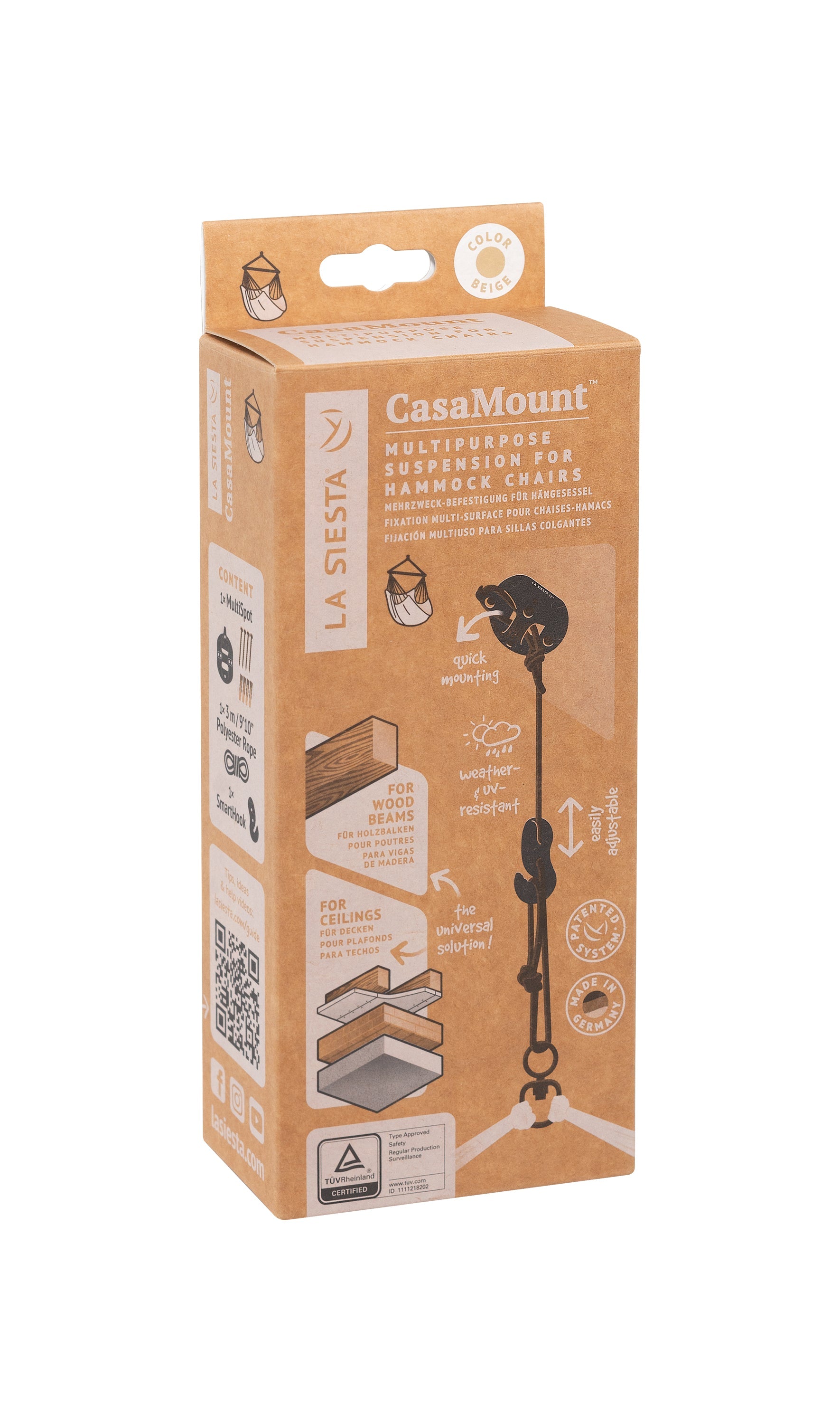 LA SIESTA® - CasaMount 1rope til hængestole  - Beige