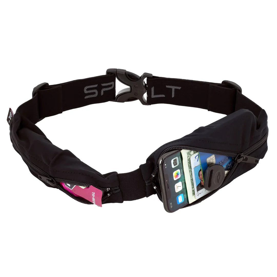 SPIbelt - Løbebælte Dual Pocket Pro 8.9 - Black/Black Zipper