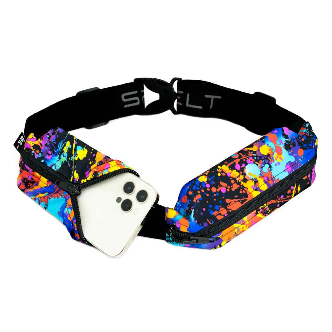 SPIbelt - Løbebælte Dual Pocket Pro 8.9 - Rave/Black Zipper