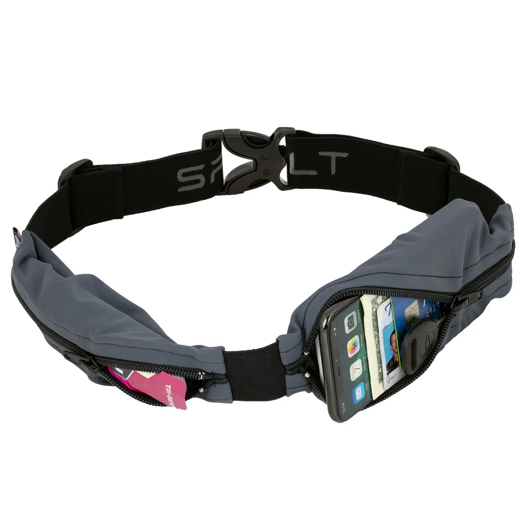 SPIbelt - Løbebælte Dual Pocket Pro 8.9 - Anthracite/Black Zipper