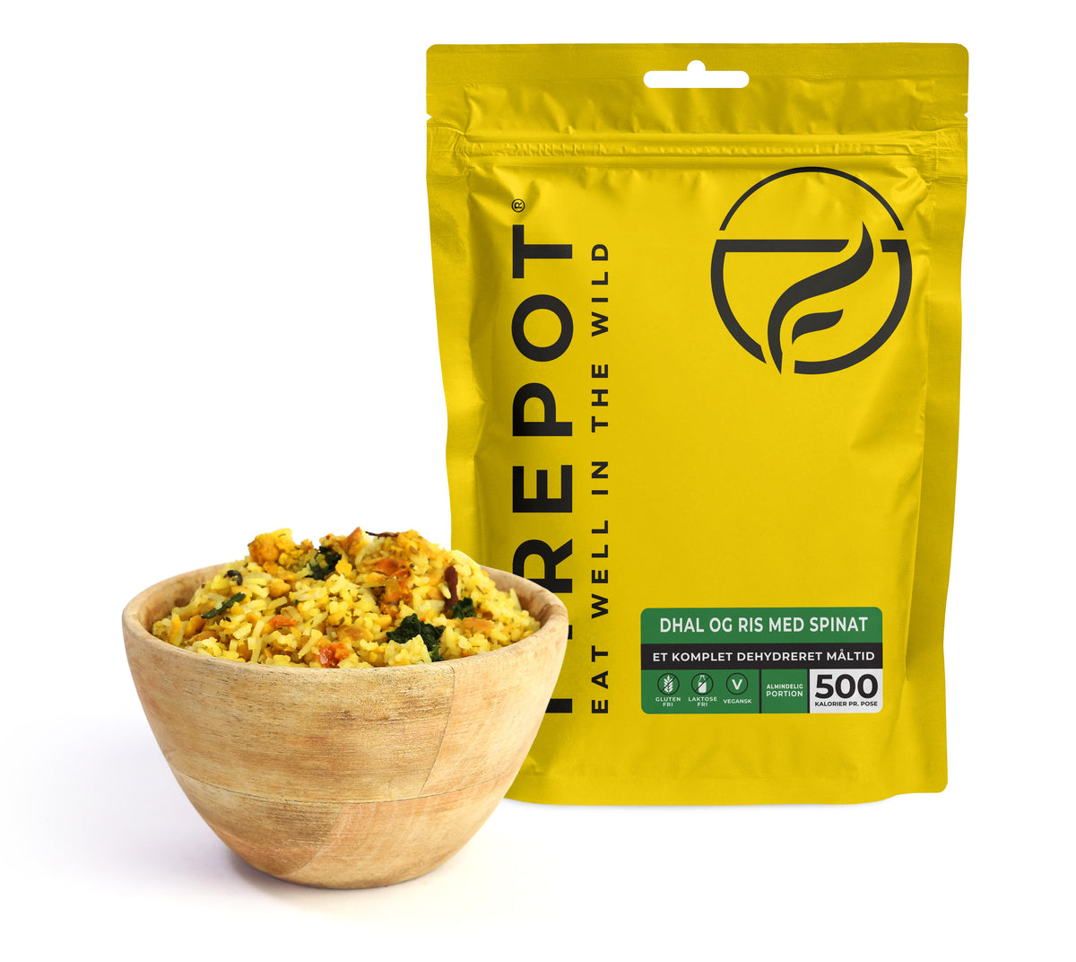 Firepot Dhal og ris med spinat dehydreret måltid, gul pose