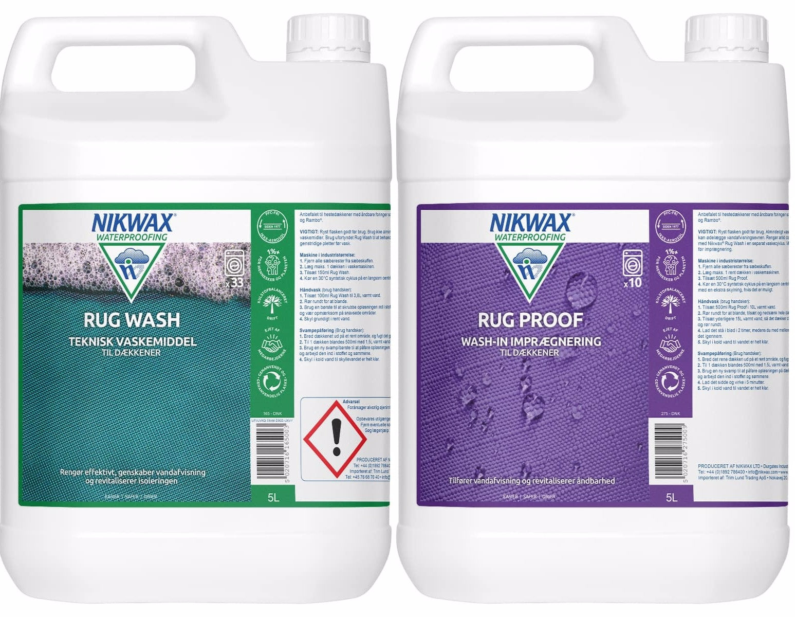 Nikwax - Duo pakke Rug Wash/Rug Proof 2 x 5 L