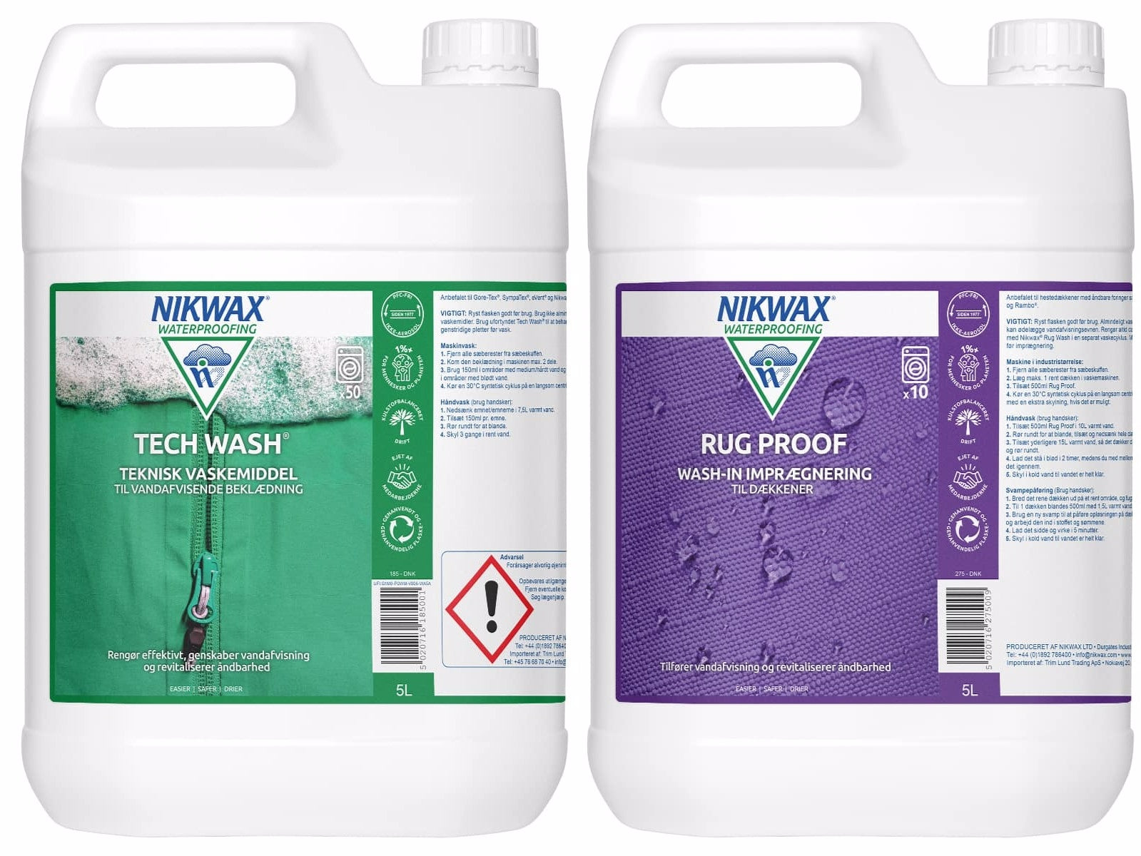 Nikwax - Duo pakke Tech Wash/Rug Proof 2 x 5 L