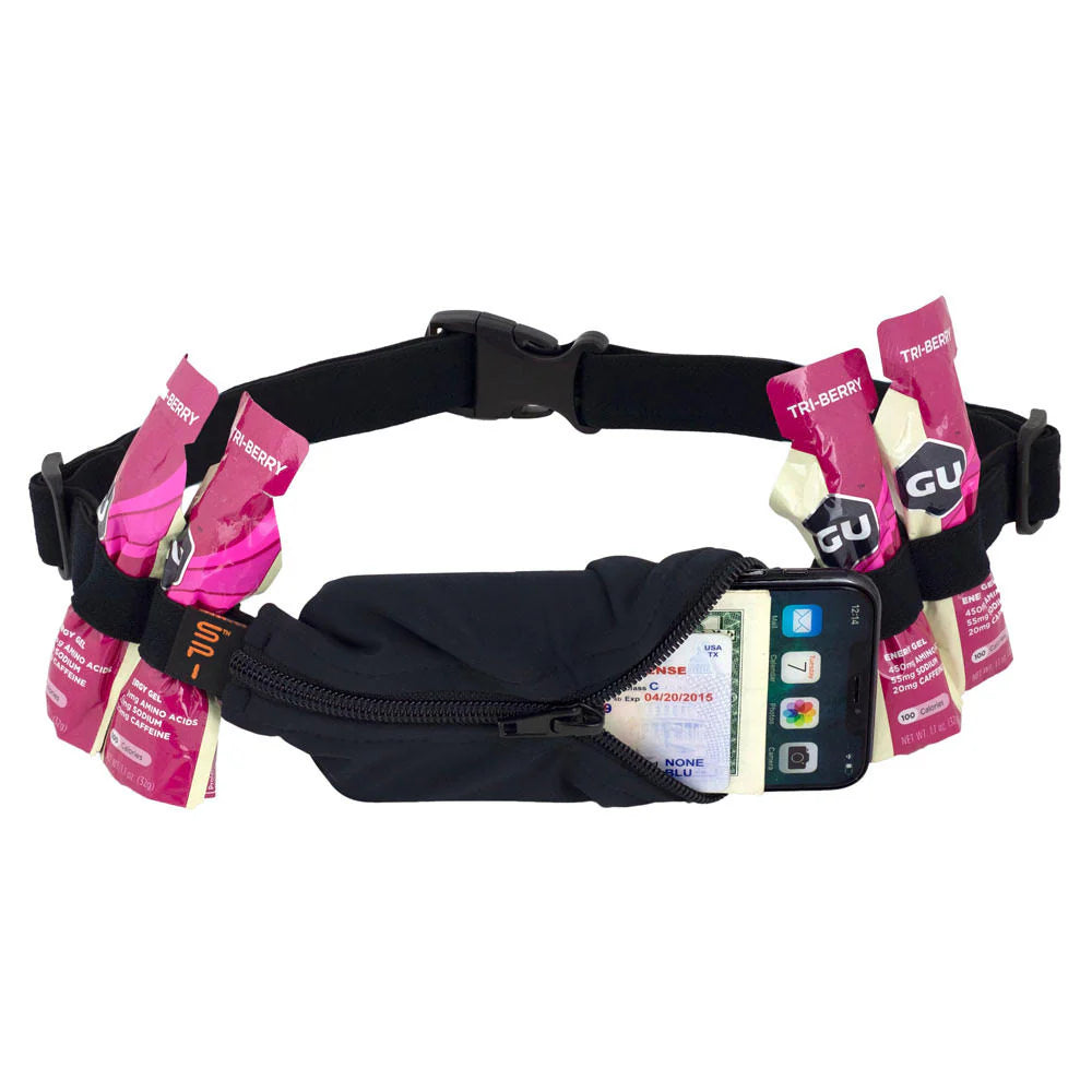 SPIbelt - Løbebælte Energy with Gel Loops - Black/Black Zipper