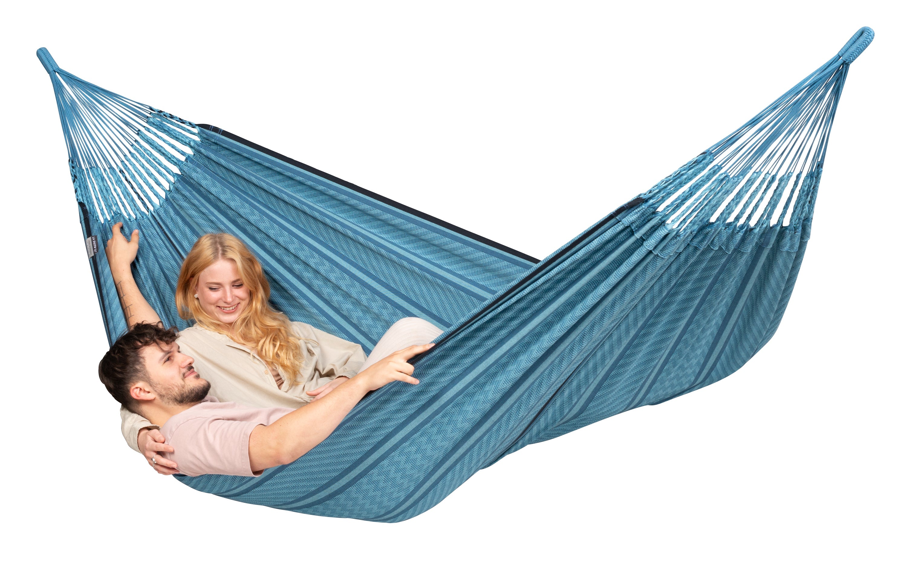 LA SIESTA® - Flora dobbelt-hængekøje i økologisk bomuld - Blue Zebra