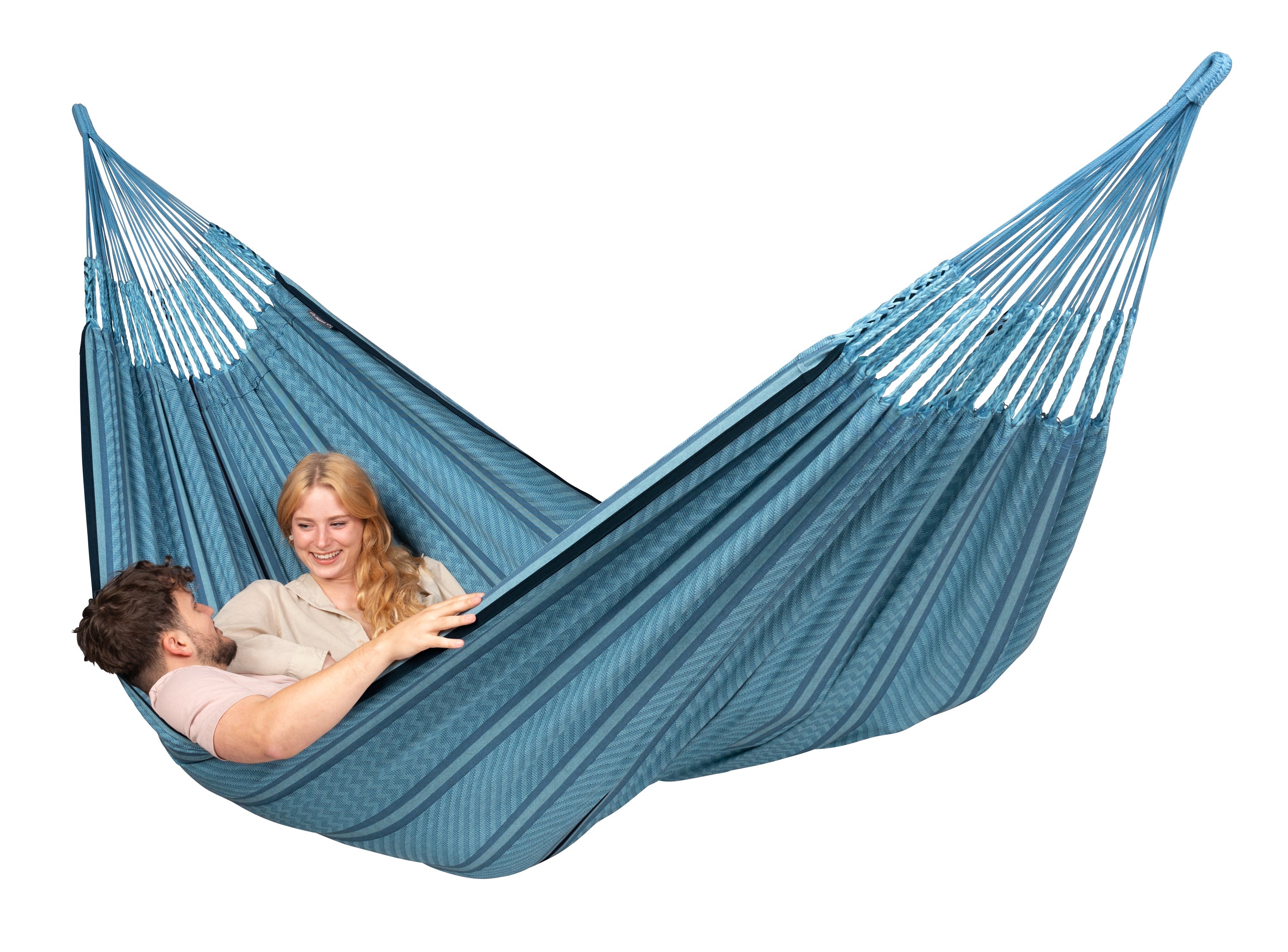 LA SIESTA® - Flora Kingsize-hængekøje i økologisk bomuld - Blue Zebra