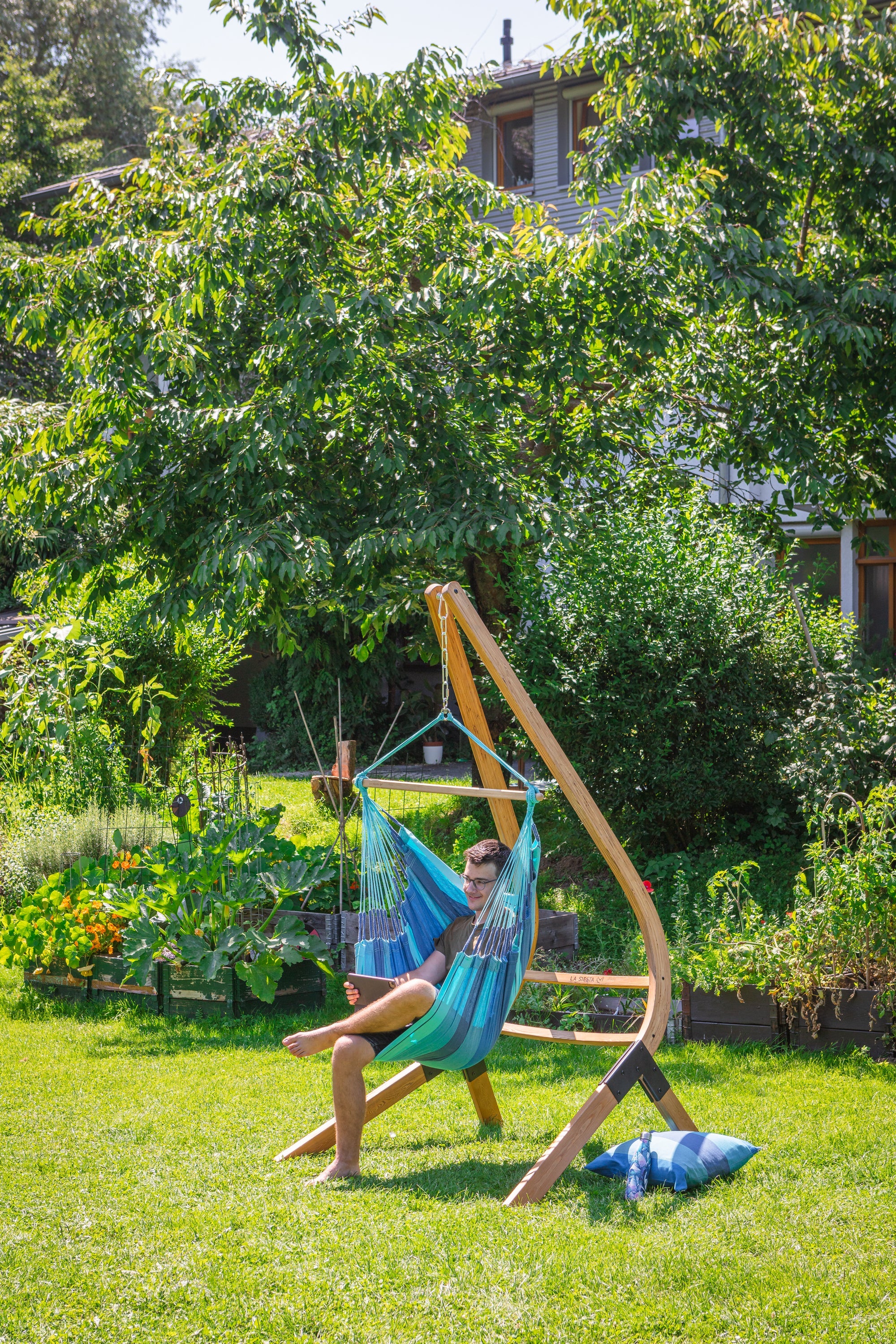 LA SIESTA® - Habana Basic hængestol i økologisk bomuld - Lagoon