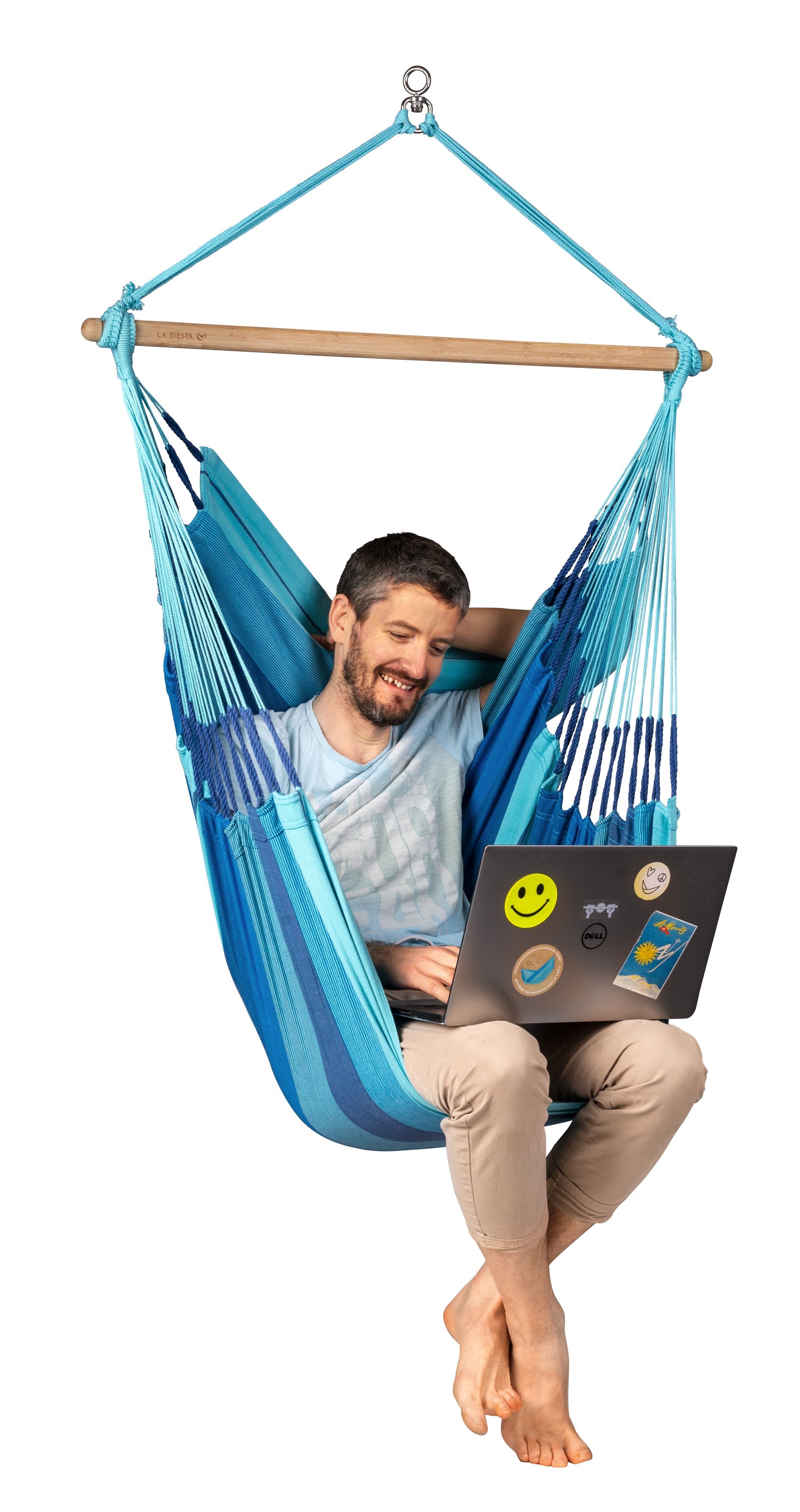 LA SIESTA® - Habana Basic hængestol i økologisk bomuld - Lagoon