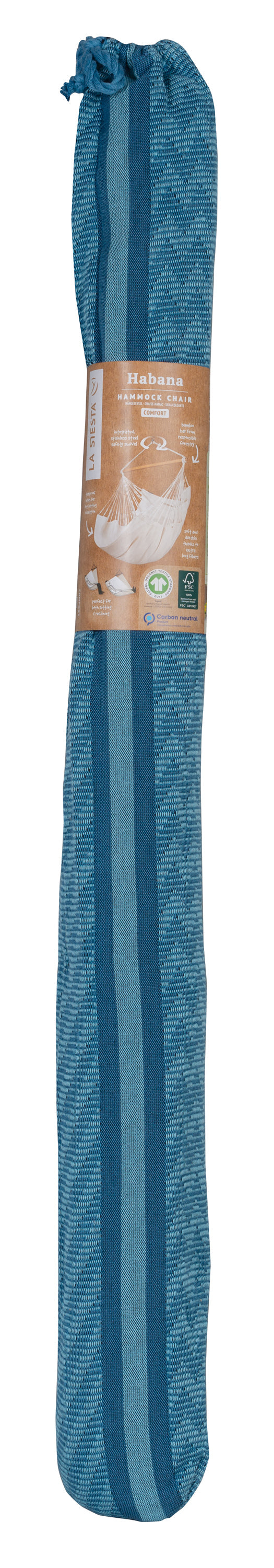LA SIESTA® - Habana Kingsize hængestol i økologisk bomuld - Blue Zebra - billede 3 | JT-Sport.dk