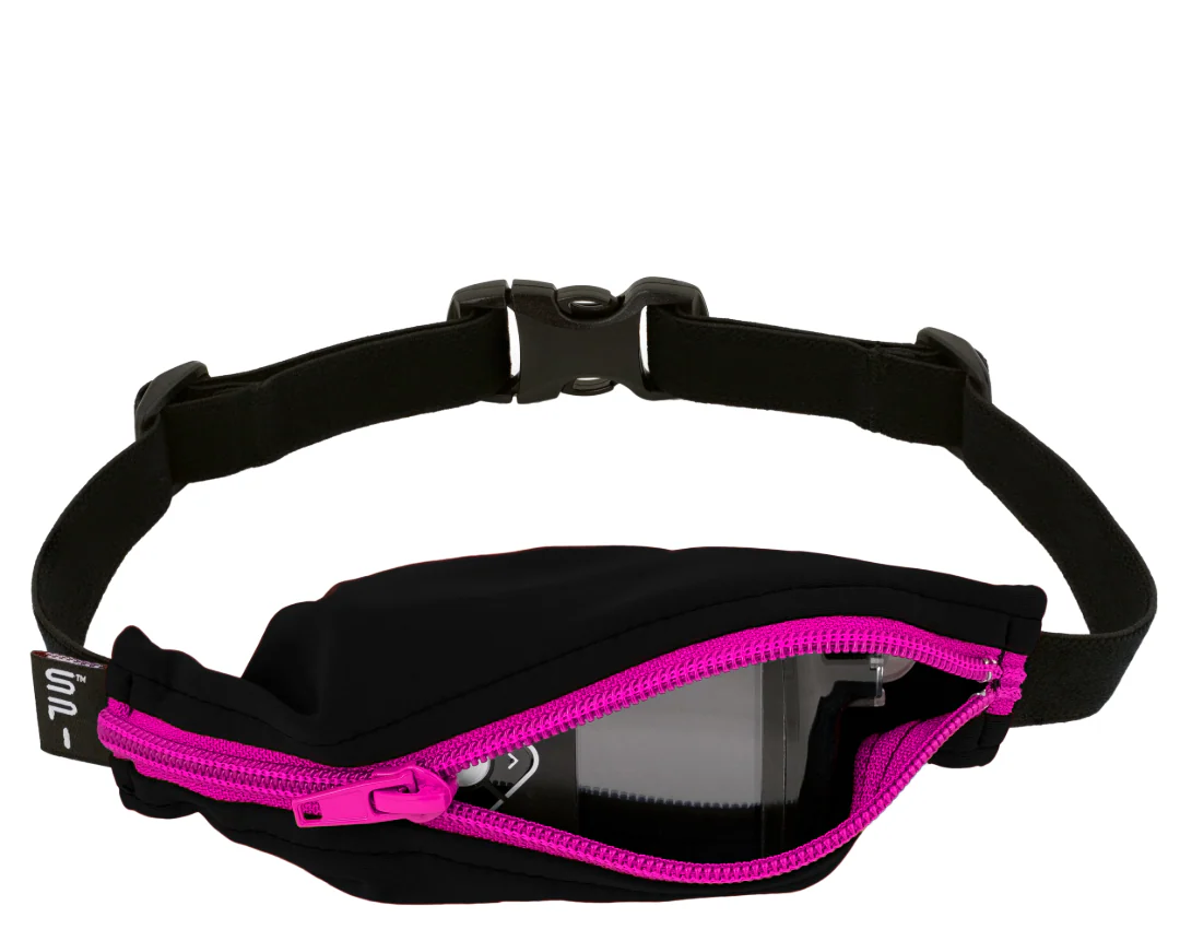 SPIbelt - Løbebælte Kids Diabetic PTH - Black/Hot Pink Zipper
