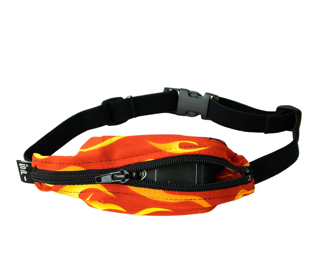 SPIbelt - Løbebælte Kids Diabetic PTH - Flames/Black Zipper