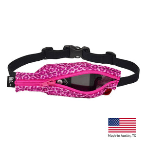 SPIbelt - Løbebælte Kids Diabetic PTH - Hot Pink Cheetah/ Black Zipper