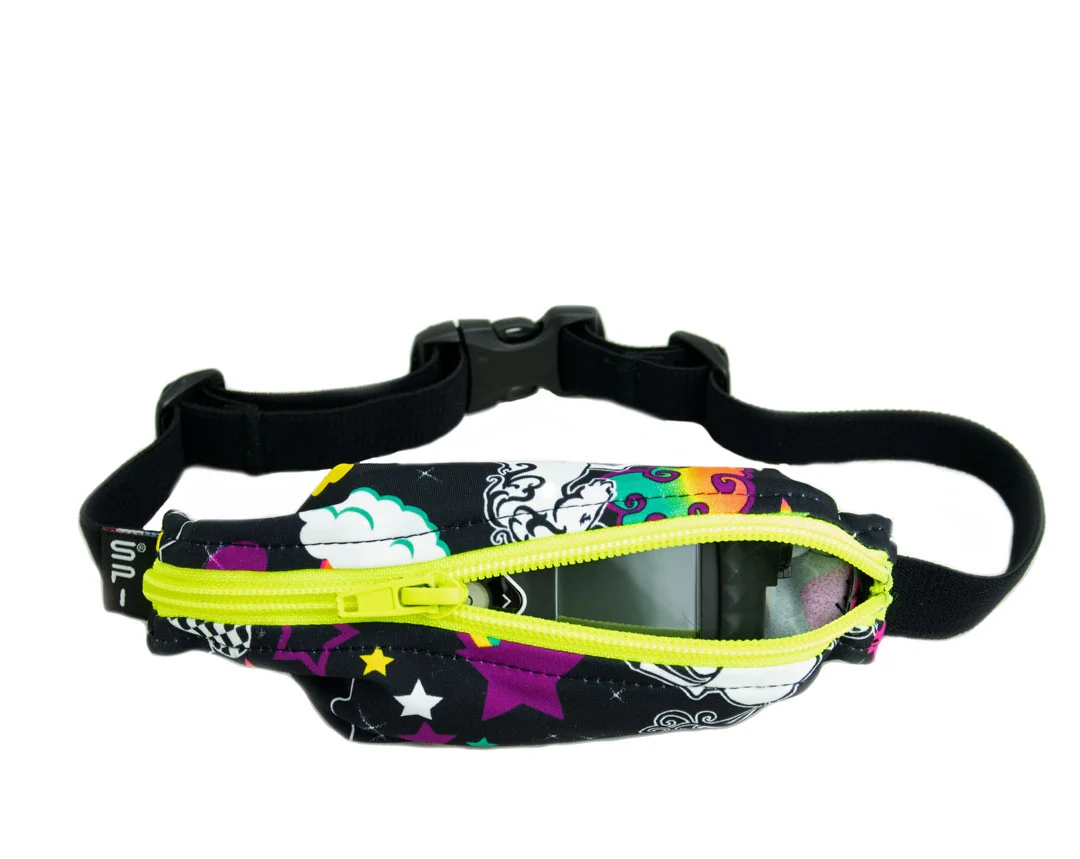 SPIbelt - Løbebælte Kids Diabetic PTH - Unicorn/Lime Zipper