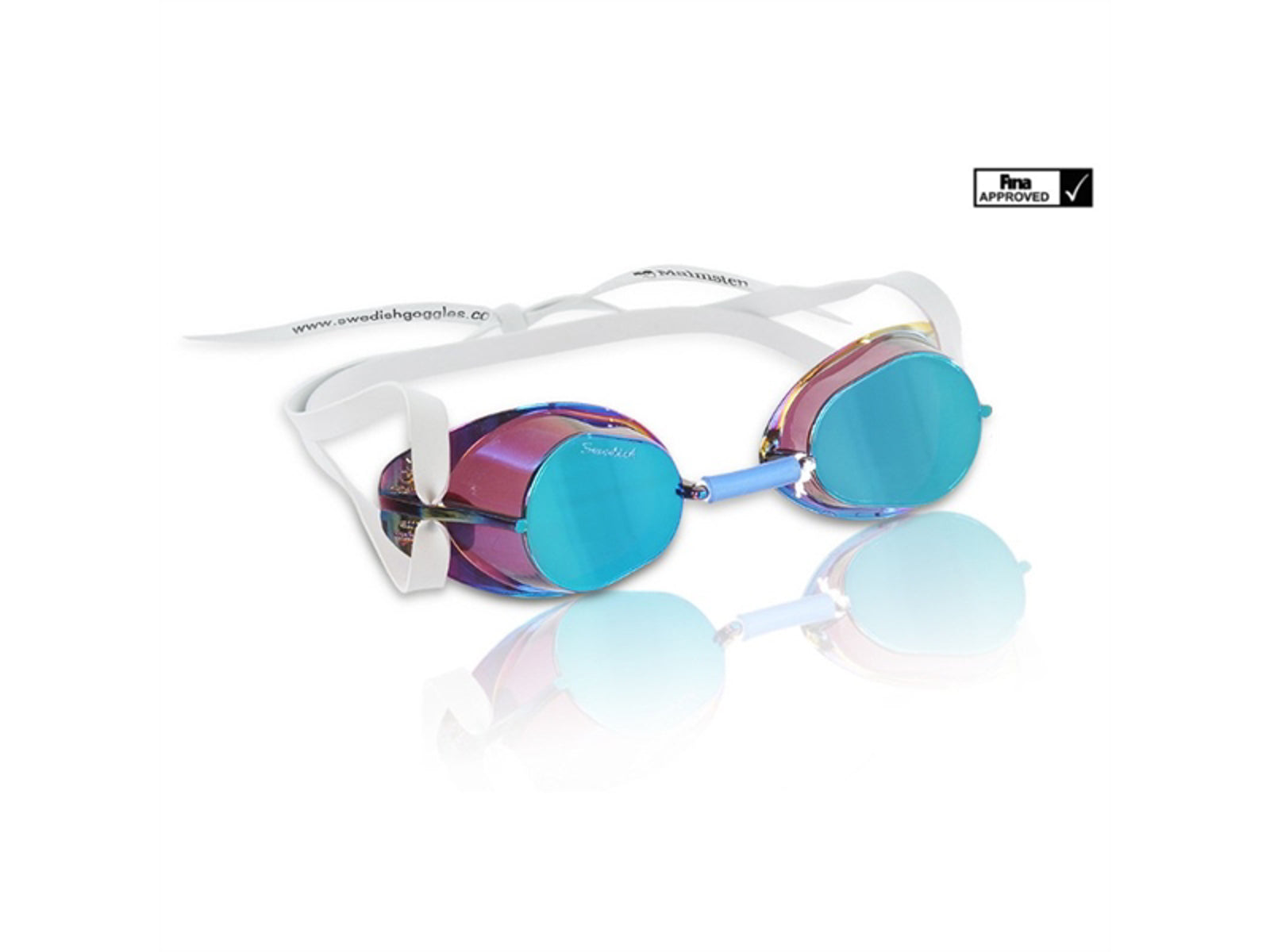 Malmsten - Svømmebriller Swedish Goggles Metallic Anti fog - Metallic Blue Oil