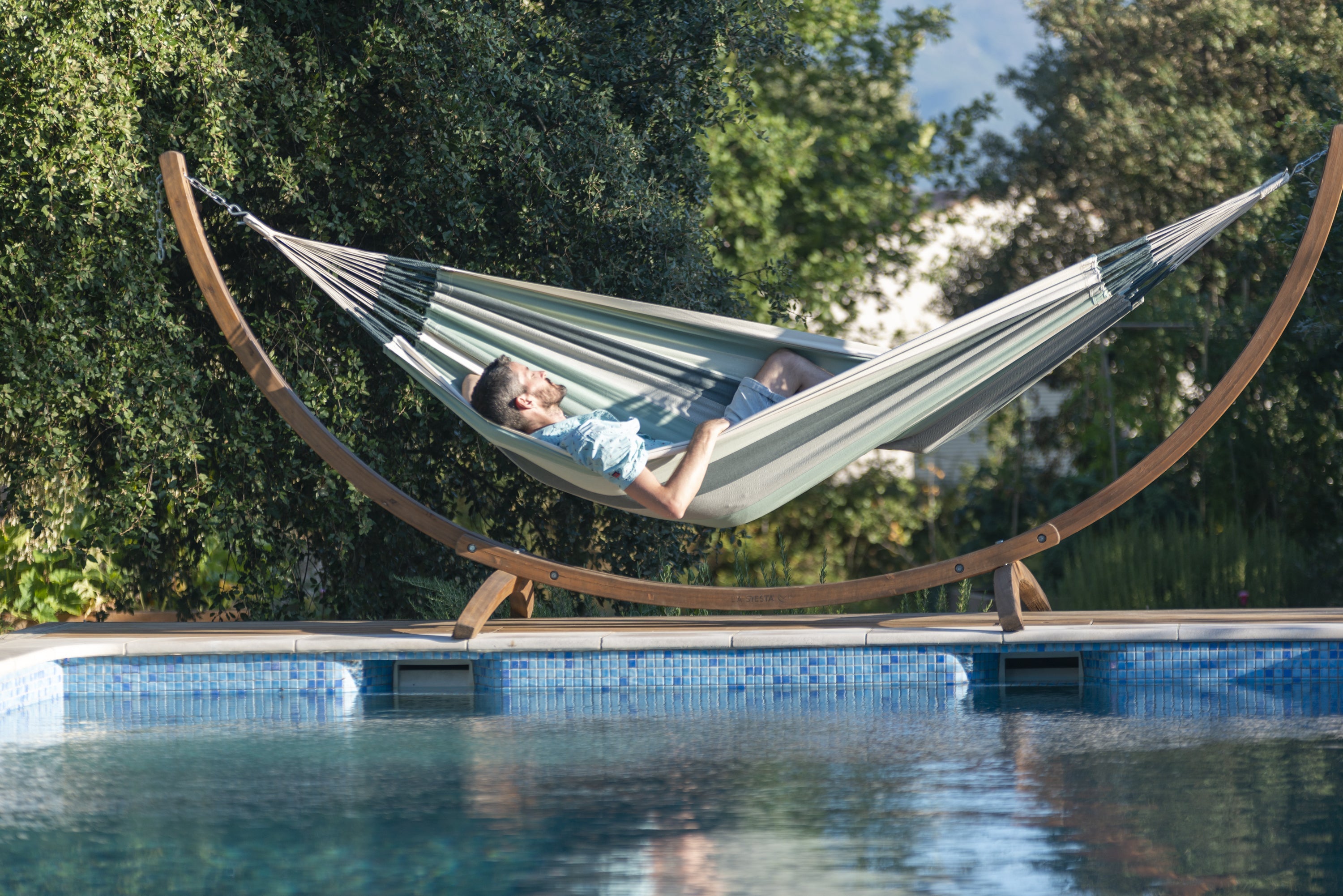 LA SIESTA® - Modesta dobbelt-hængekøje i økologisk bomuld - Olive