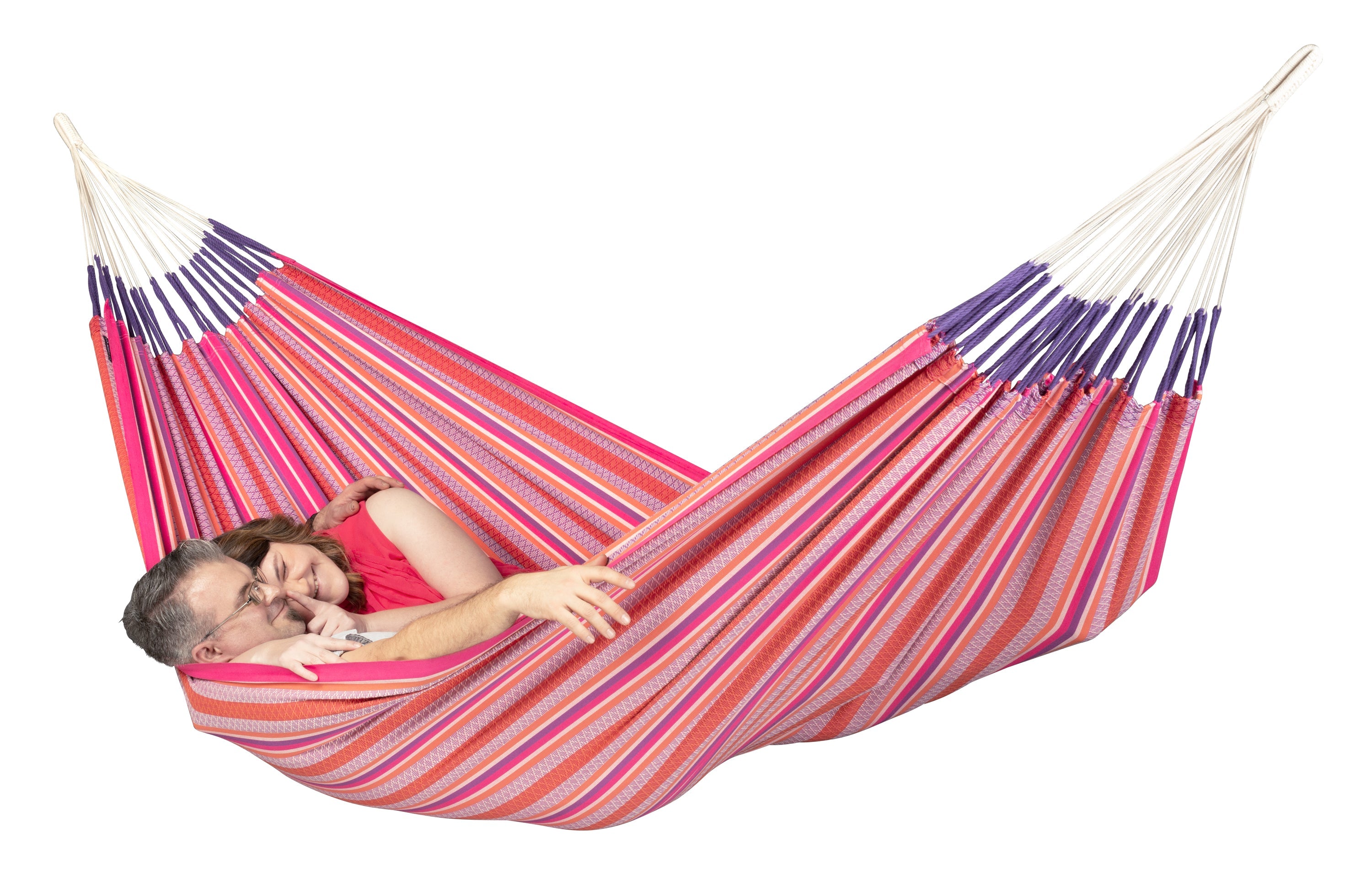 LA SIESTA® - Modesta dobbelt-hængekøje i økologisk bomuld - Flamingo