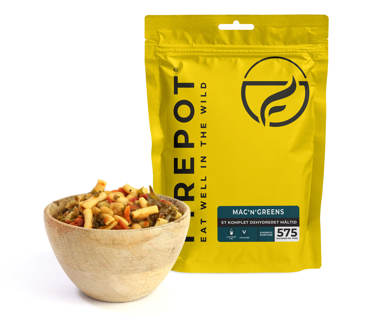 Firepot Mac'n'greens dehydreret måltid, gul pose