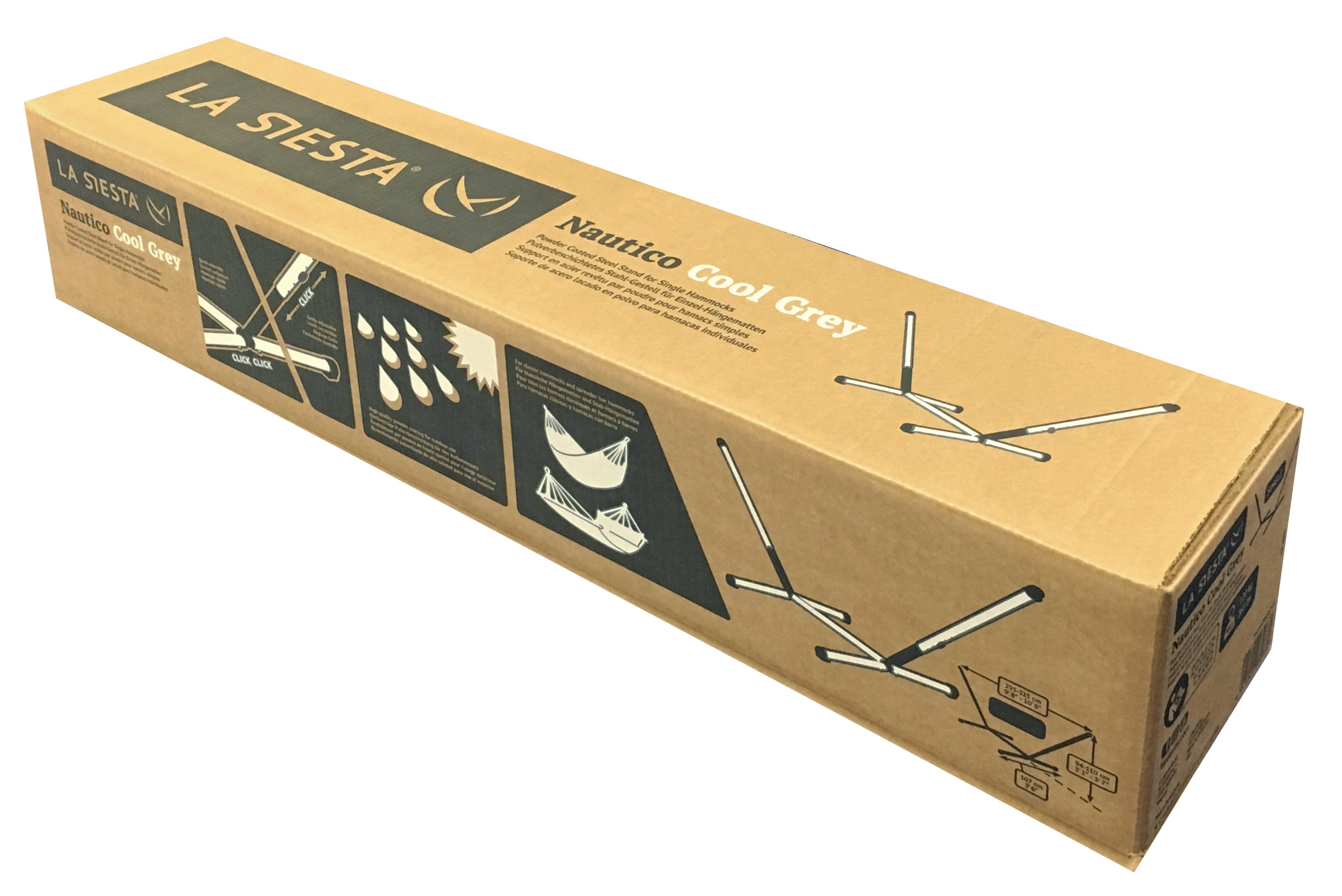 LA SIESTA® - Nautico stativ til single-hængekøjer  - Cool Grey