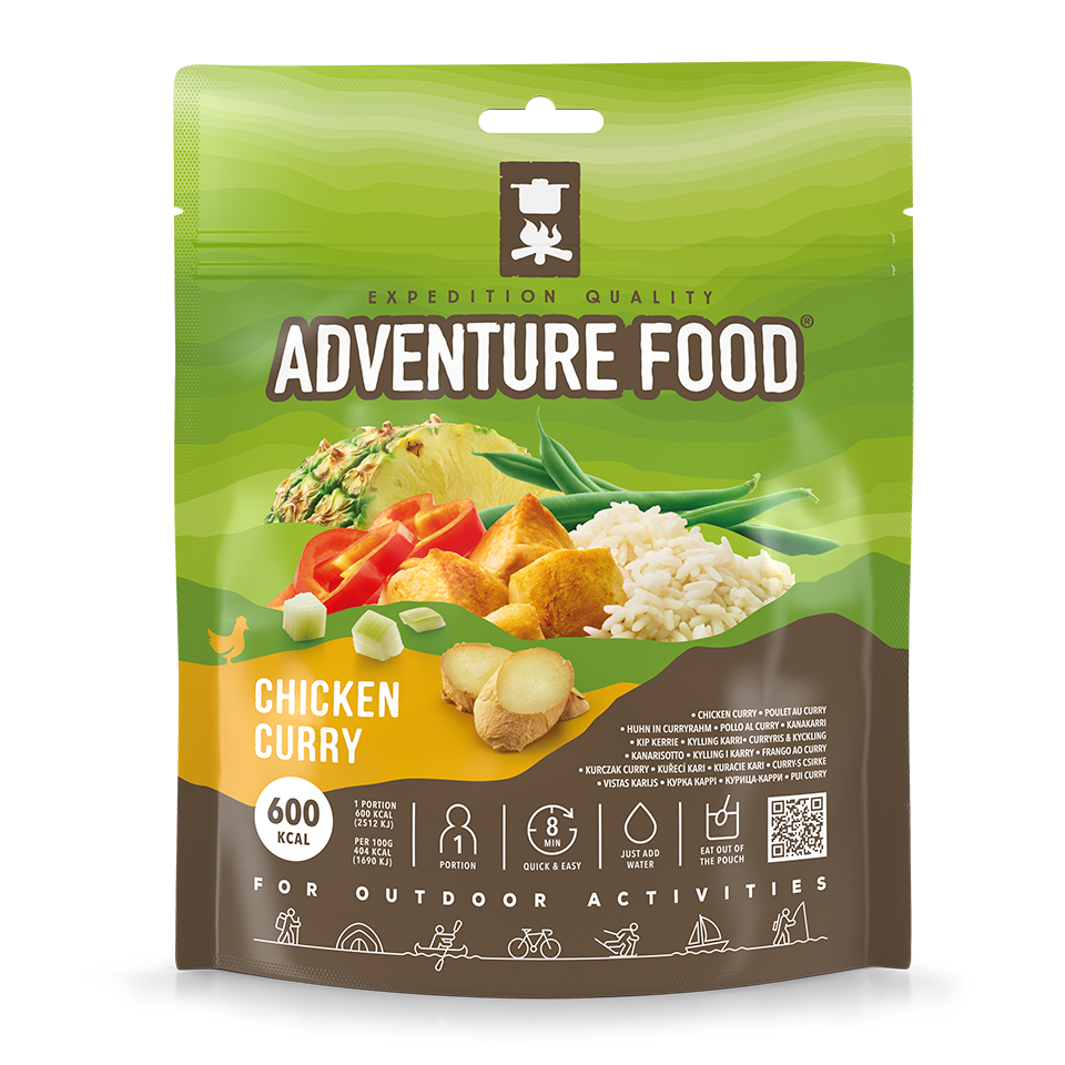 Adventure Food Chicken Curry frysetørret måltid, grøn pose