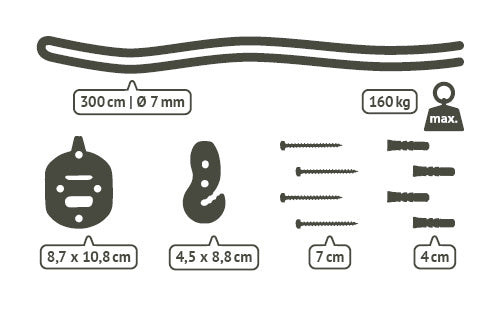 LA SIESTA® - CasaMount 1rope til hængestole  - Black
