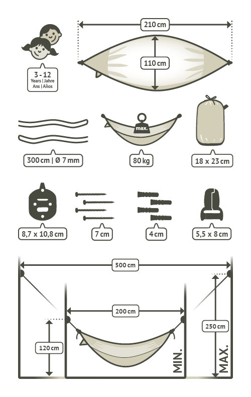 LA SIESTA® - Moki Foret børnehængekøje  inkl. ophæng  - Froggy