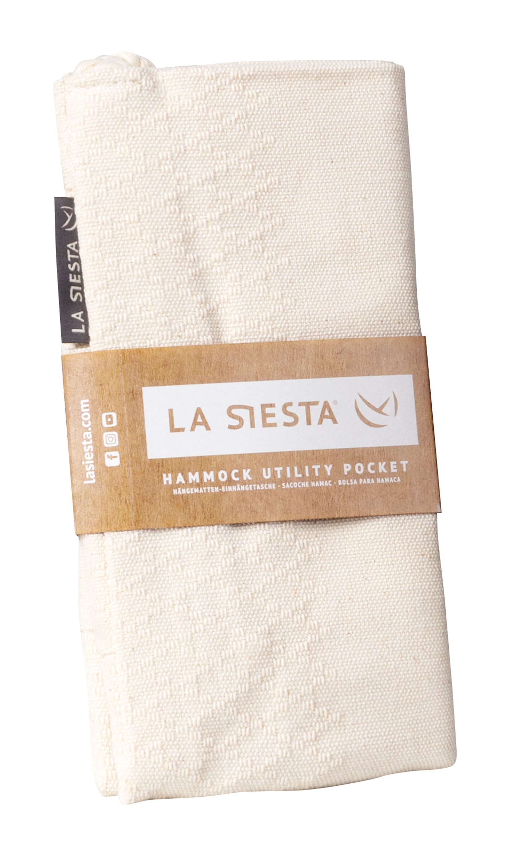 LA SIESTA® - Útil Hængekøjesidetaske af økologisk bomuld - Latte