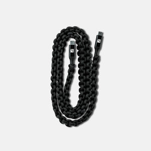 Dark Energy USB-C til USB-C paracord-kabel, sort