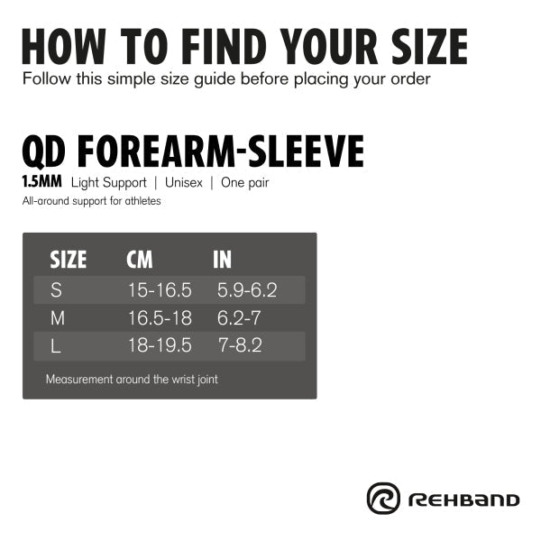 Rehband - QD Forearm Sleeve 1.5mm Pair - Black