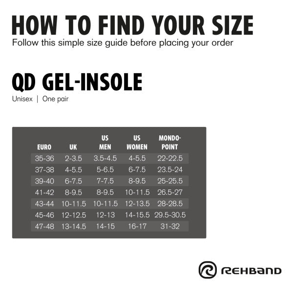 Rehband - Indlægssåler QD Gel Insole - Black