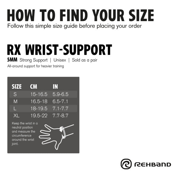 Rehband - RX Wrist Sleeve 5mm Pair - Black